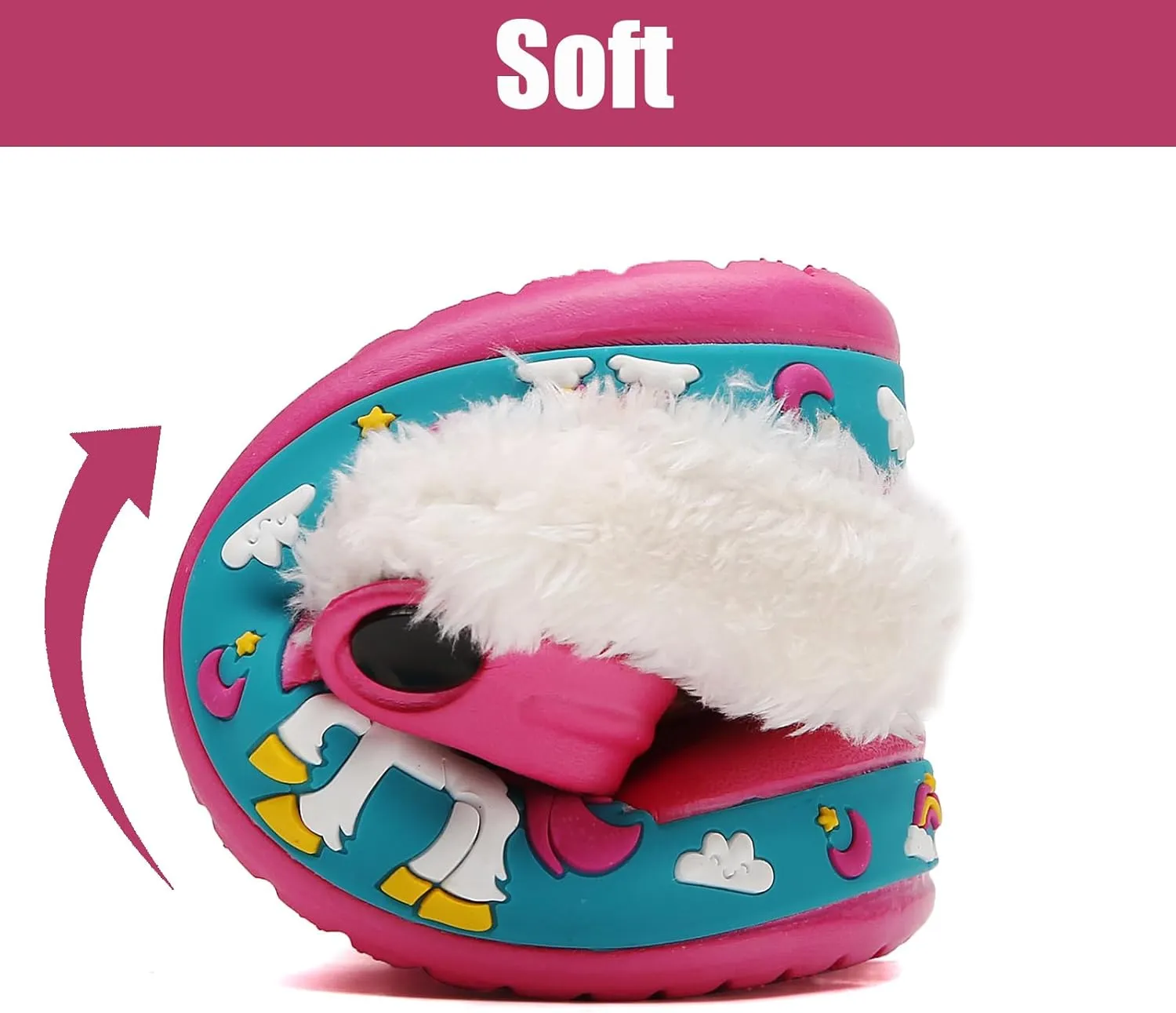 Little Kids Lined Clogs Boys Garden Slippers Kids Plush Warm Slippers Girls Fuzzy Plush Lined Home Bedroom Slippers