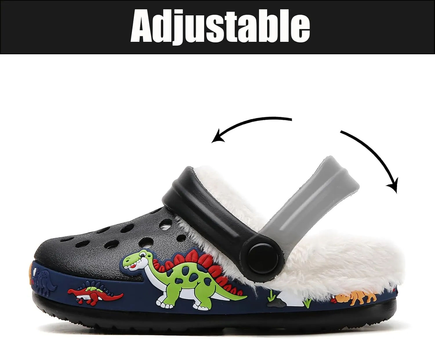 Little Kids Lined Clogs Boys Garden Slippers Kids Plush Warm Slippers Girls Fuzzy Plush Lined Home Bedroom Slippers