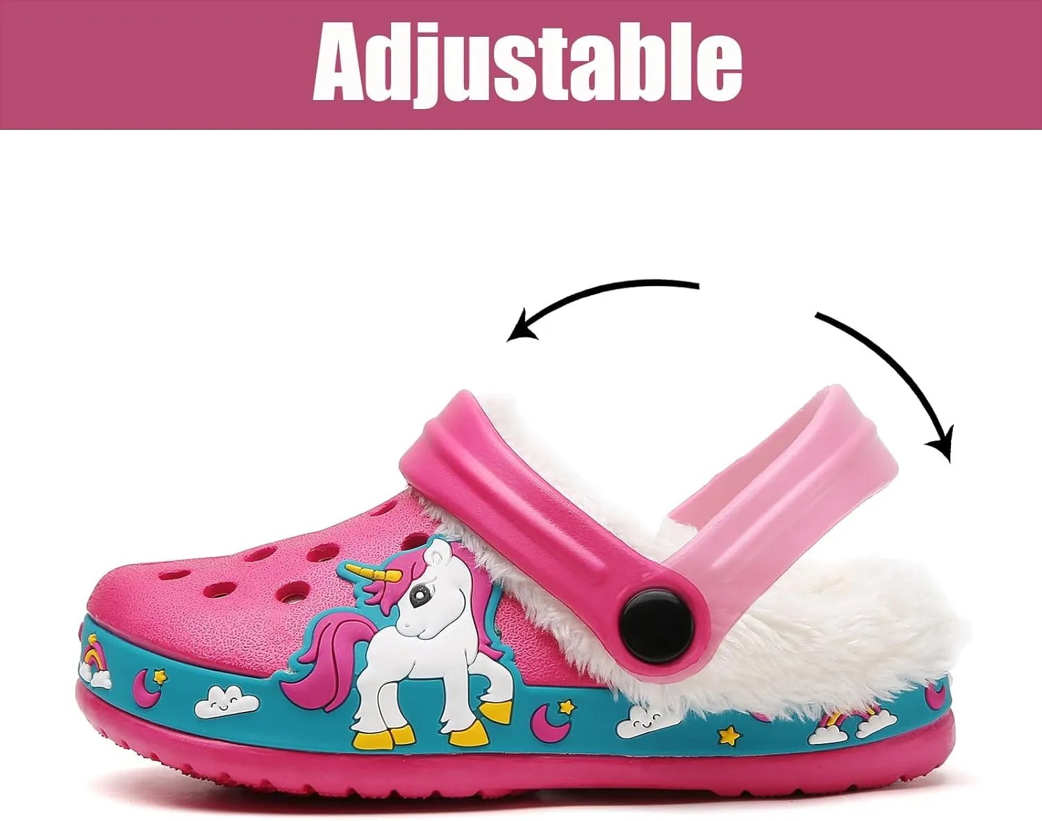 Little Kids Lined Clogs Boys Garden Slippers Kids Plush Warm Slippers Girls Fuzzy Plush Lined Home Bedroom Slippers