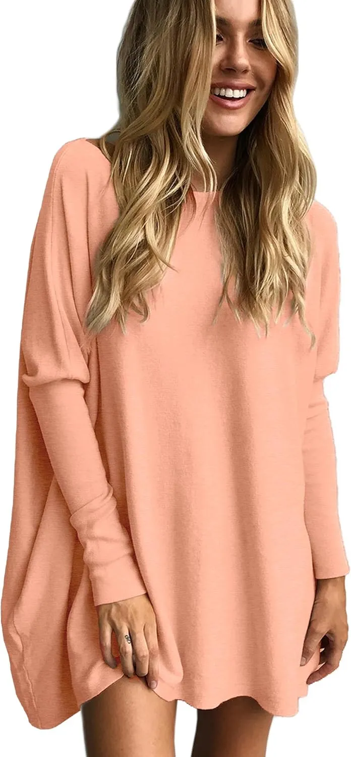 LIYOHON Oversized T Shirts for Women Tunic Tops to Wear with Leggings Long Sleeve Fall Sweaters Dressy Tops