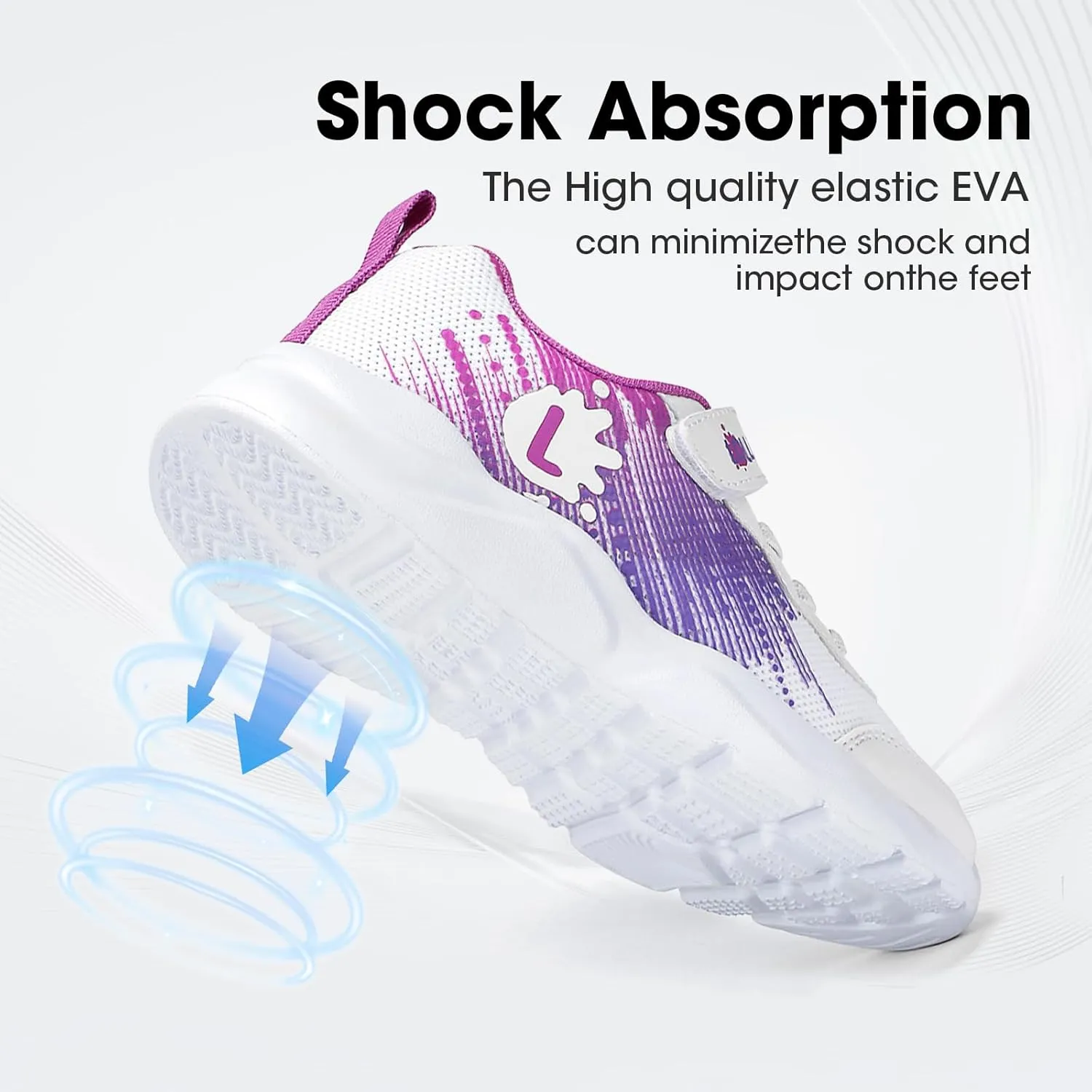 LOLLi kidz Boys Girls Shoes Kids Sneakers Athletic Tennis Shoes Lightweight Breathable Running Shoes