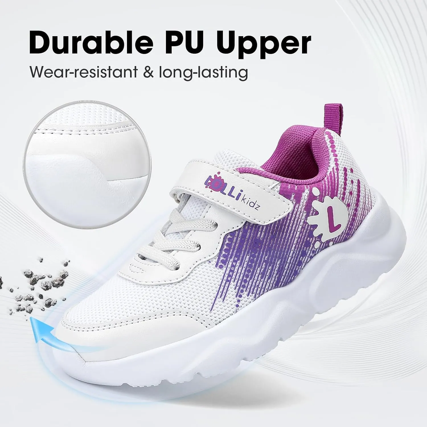LOLLi kidz Boys Girls Shoes Kids Sneakers Athletic Tennis Shoes Lightweight Breathable Running Shoes