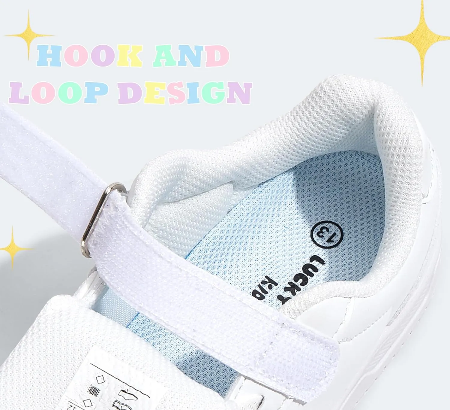 LUCKY STEP Kid's Glitter Walking Shoes Shiny Sparkly Sequins Fashion Sneakers Hook and Loop Athletic Unisex-Child Casual Running for Children/Boys/Girls