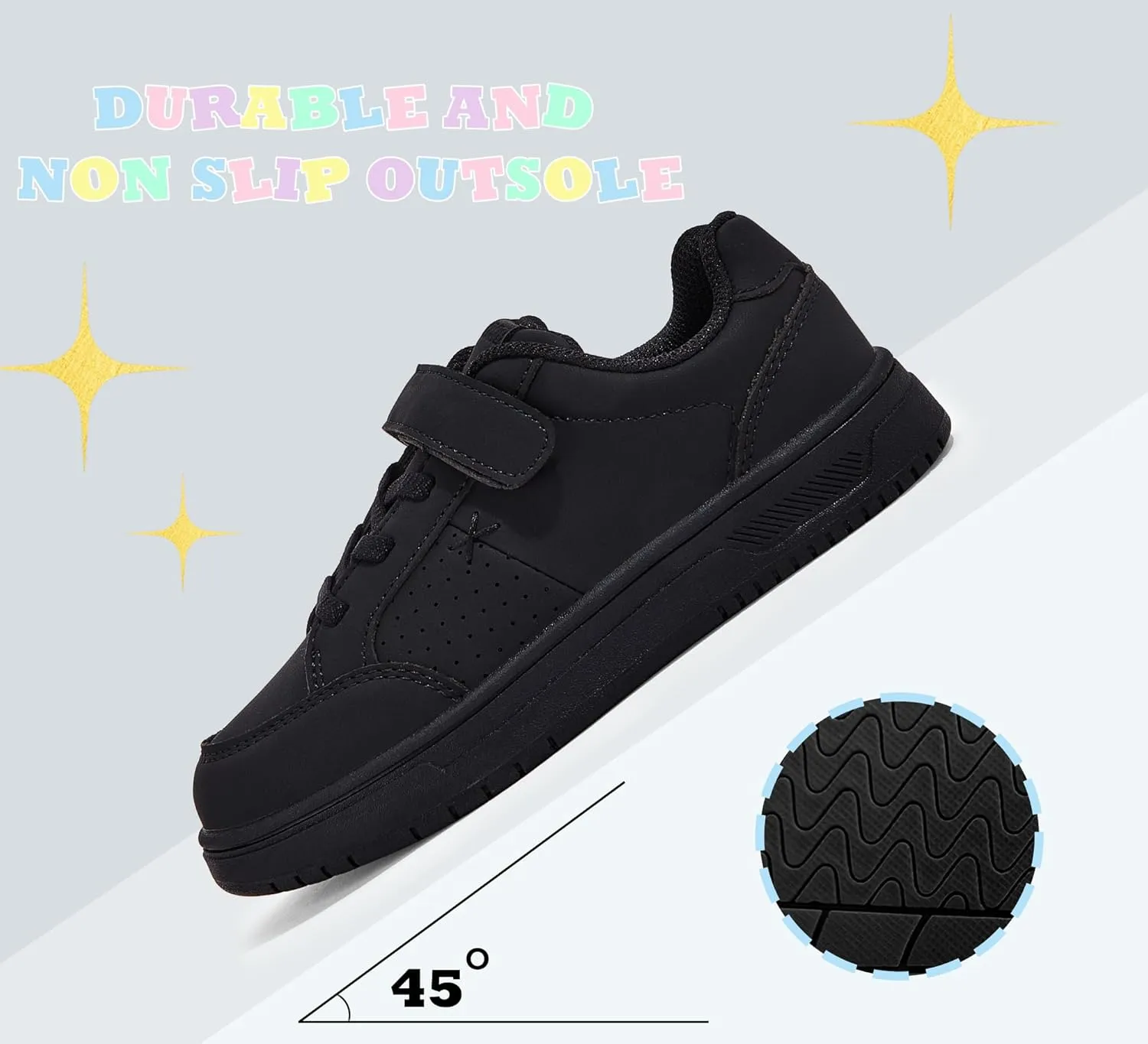 LUCKY STEP Kid's Glitter Walking Shoes Shiny Sparkly Sequins Fashion Sneakers Hook and Loop Athletic Unisex-Child Casual Running for Children/Boys/Girls