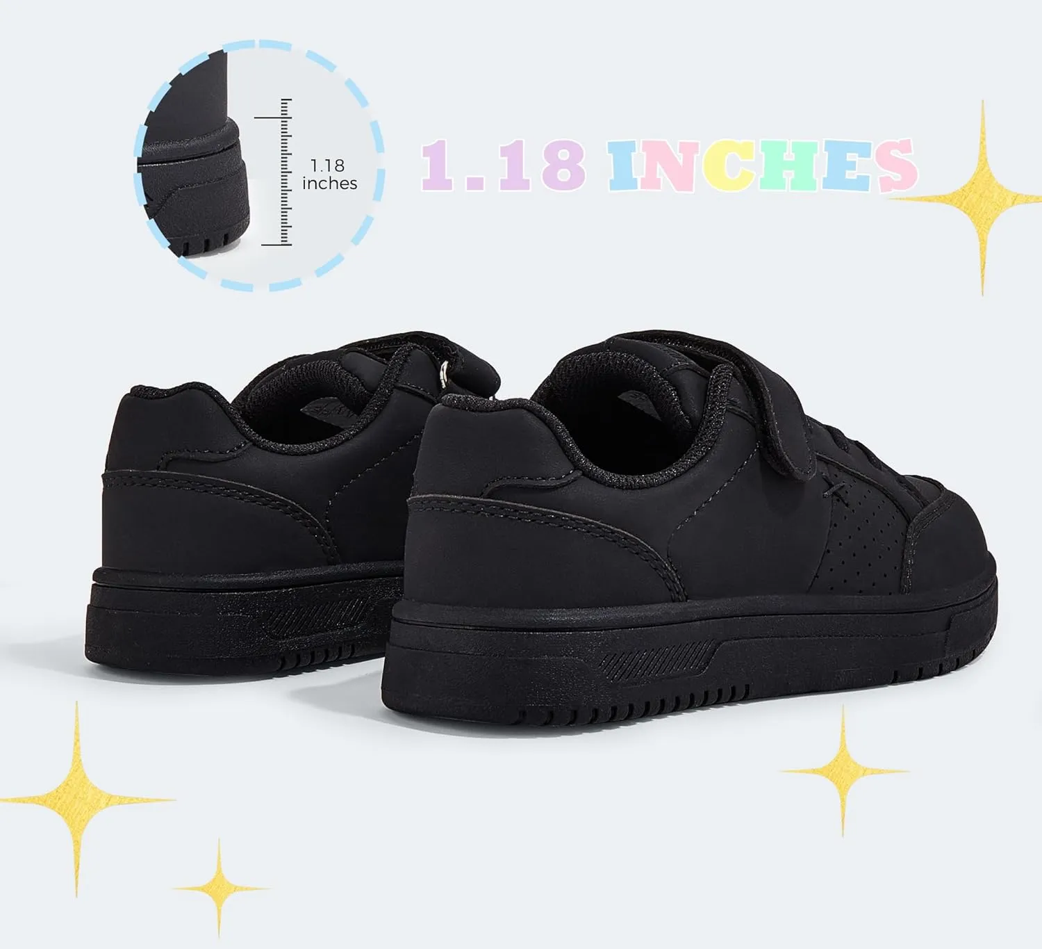 LUCKY STEP Kid's Glitter Walking Shoes Shiny Sparkly Sequins Fashion Sneakers Hook and Loop Athletic Unisex-Child Casual Running for Children/Boys/Girls
