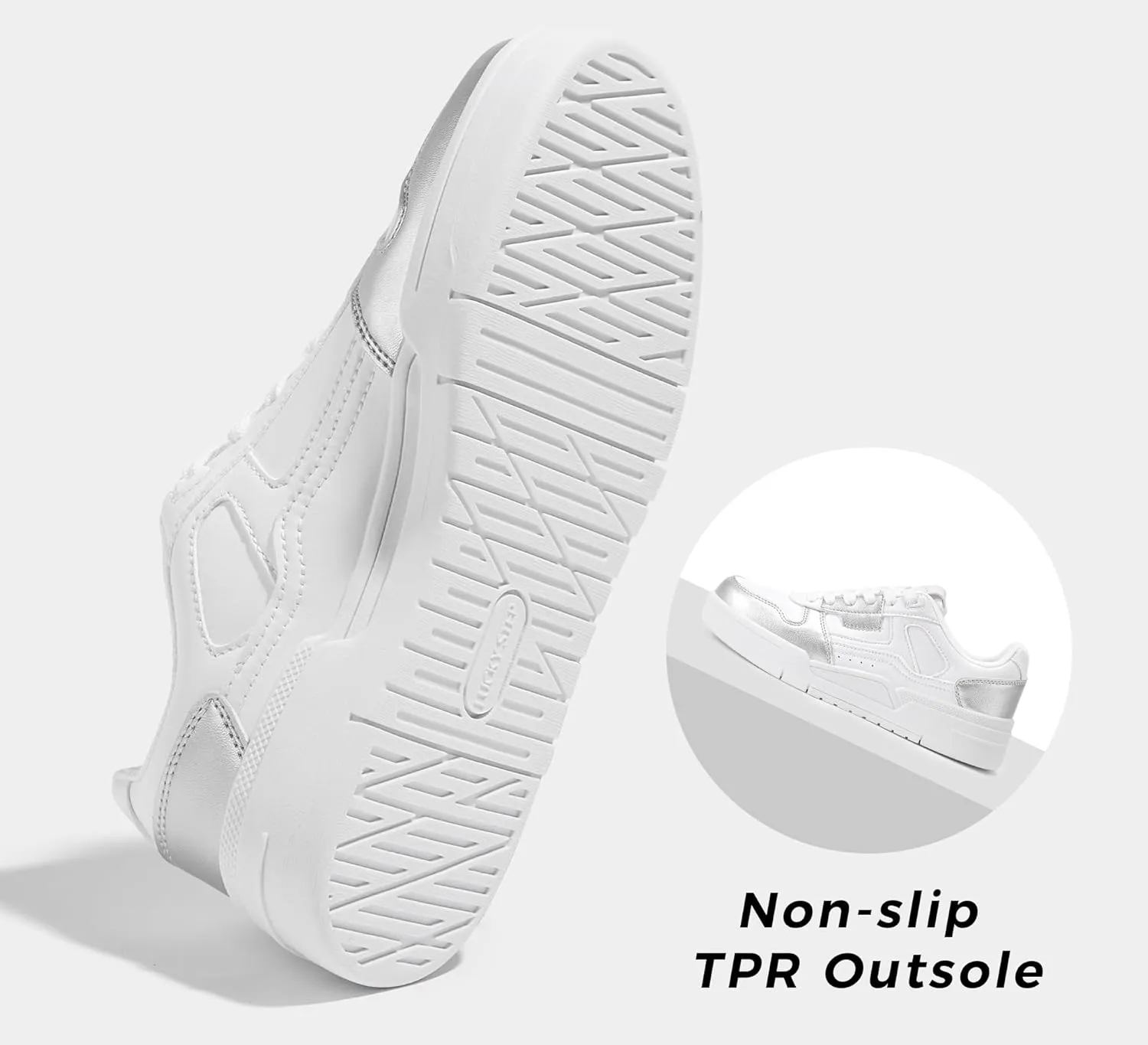 LUCKY STEP Women's Lace Up Fashion Casual Sneakers Low Top Walking Shoes Platform Comfort Non Slip Tennis Shoes