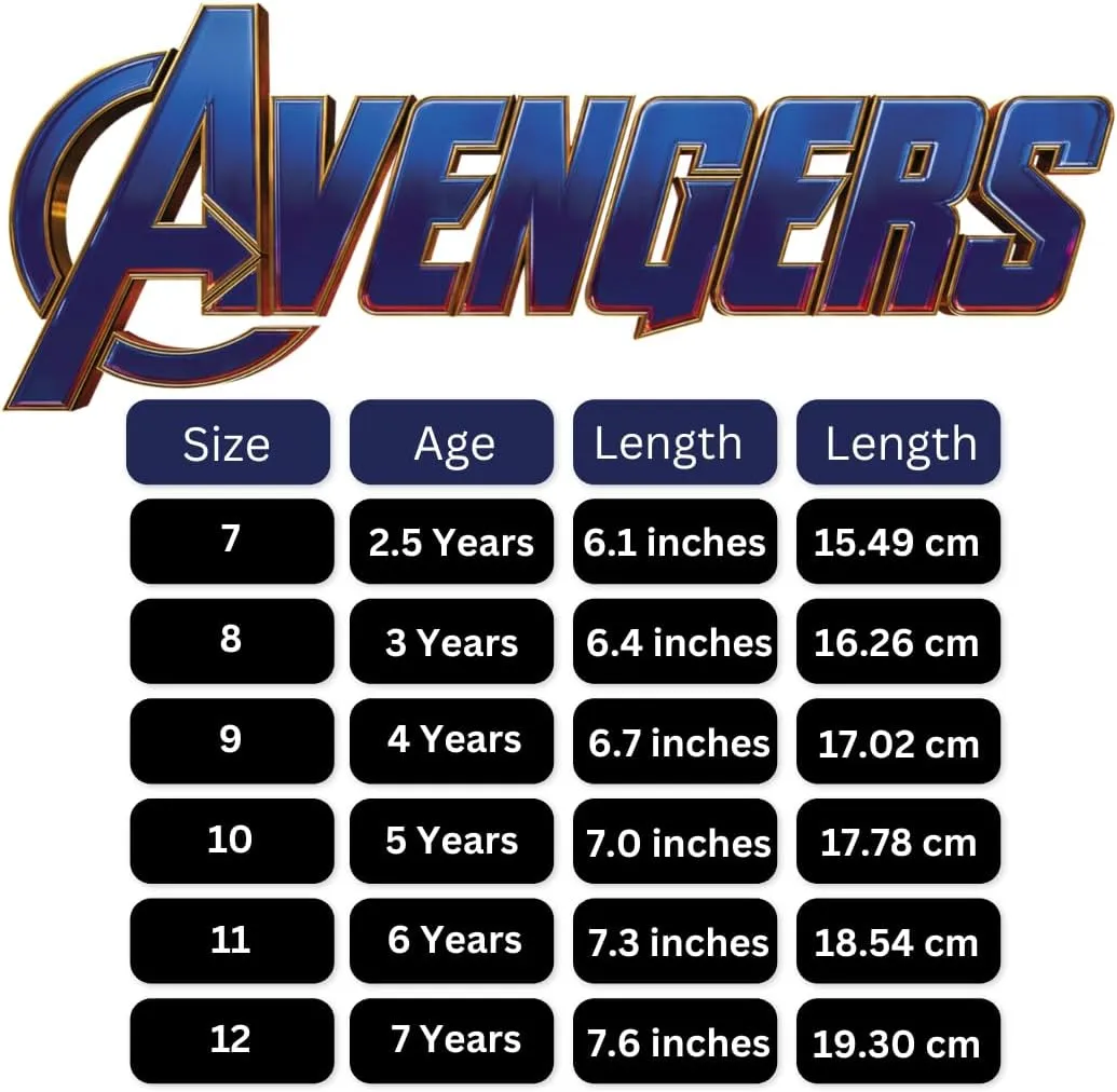 Marvel Comics Character Sneakers Slipon Laceless - The Avengers Spiderman Captain America Hulk Thor Ironman Athletic Shoes (Sizes: 6-10 Toddler / 11-12 Little Kid)