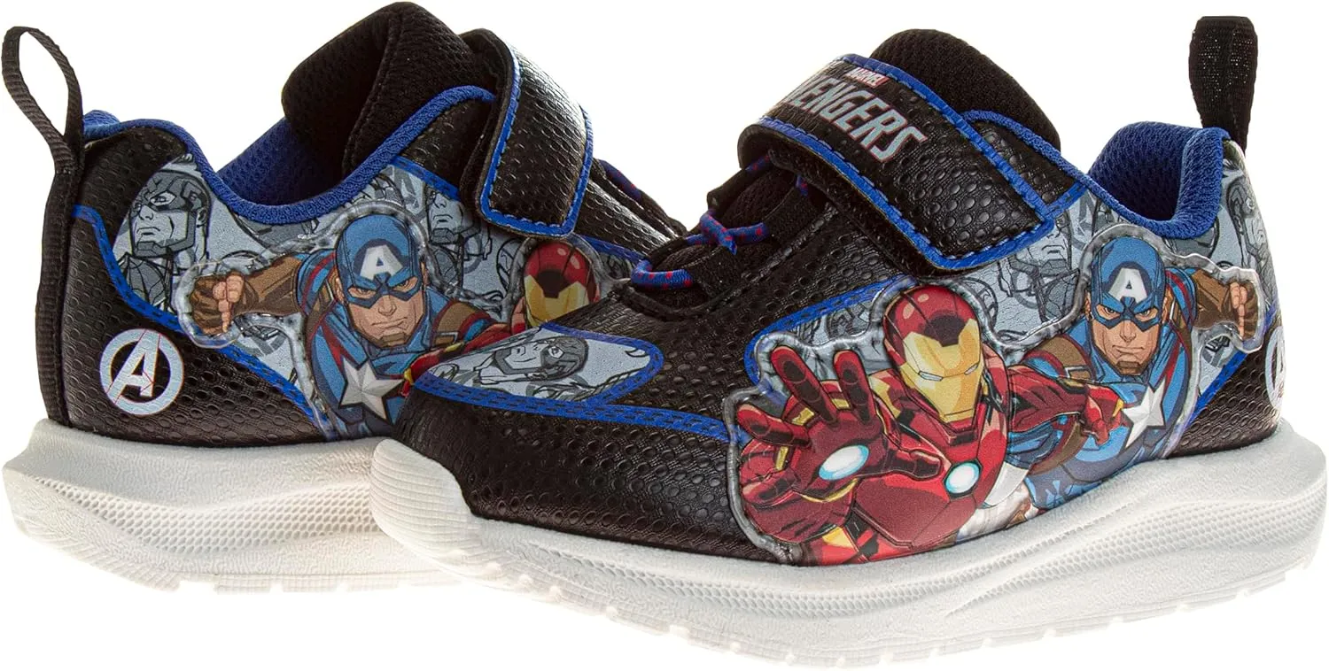 Marvel Comics Character Sneakers Slipon Laceless - The Avengers Spiderman Captain America Hulk Thor Ironman Athletic Shoes (Sizes: 6-10 Toddler / 11-12 Little Kid)