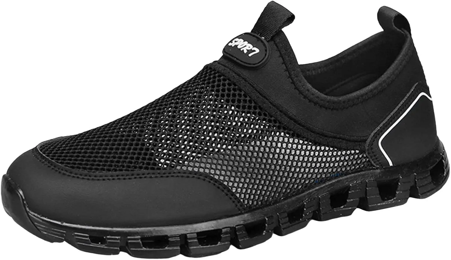 Men Sports Shoes Breathable Mesh Fashionable Simple and Solid Color 2025 Summer Mens Cushion Running Shoes Men's Non Slip Water Friendly Quick Drying Athletic Sneaker New