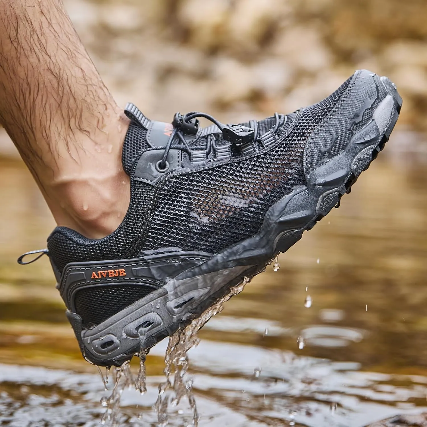 Men’s Amphibious Water Shoes - Summer Hiking Athletic Water Sandals Closed Toe Aqua Sneakers