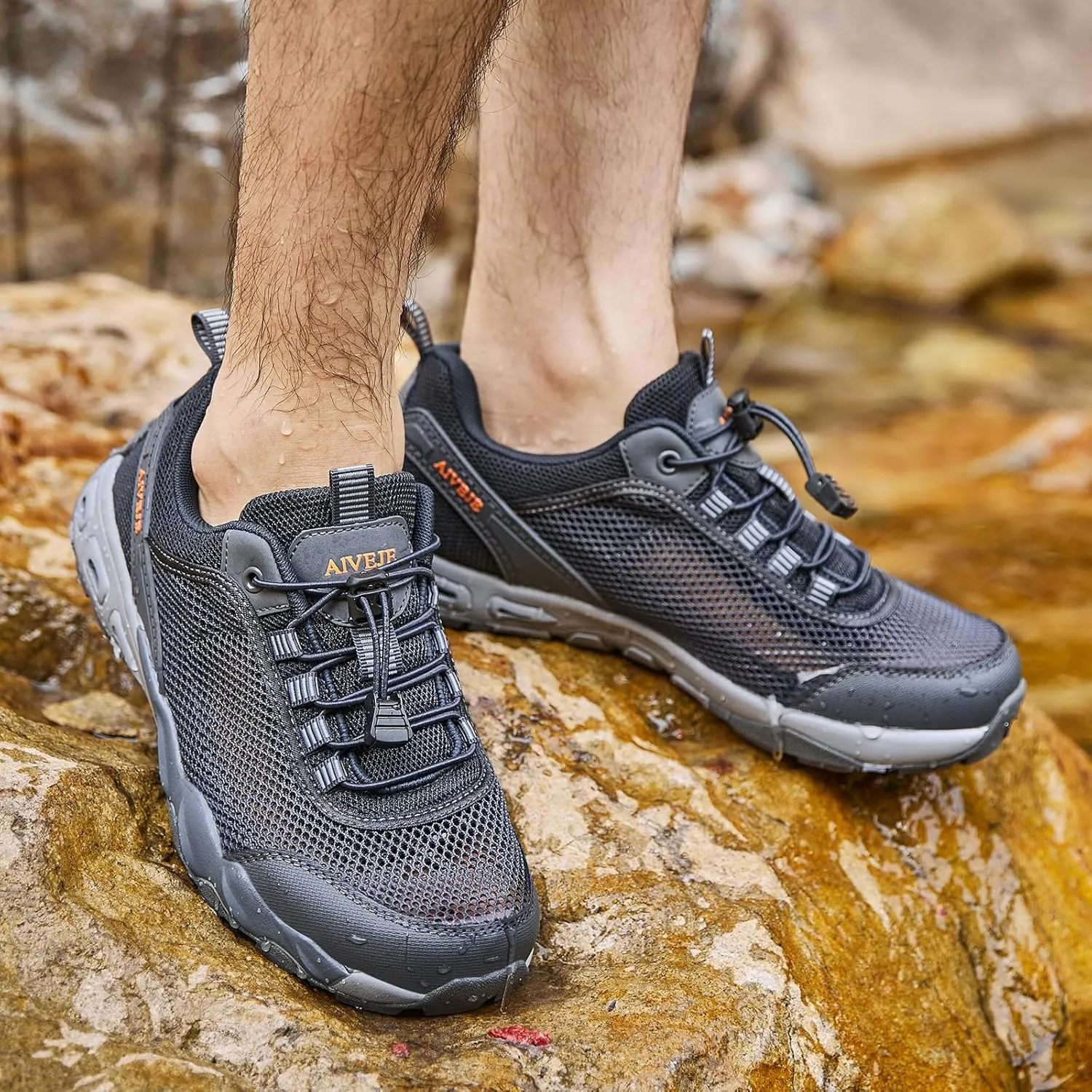 Men’s Amphibious Water Shoes - Summer Hiking Athletic Water Sandals Closed Toe Aqua Sneakers