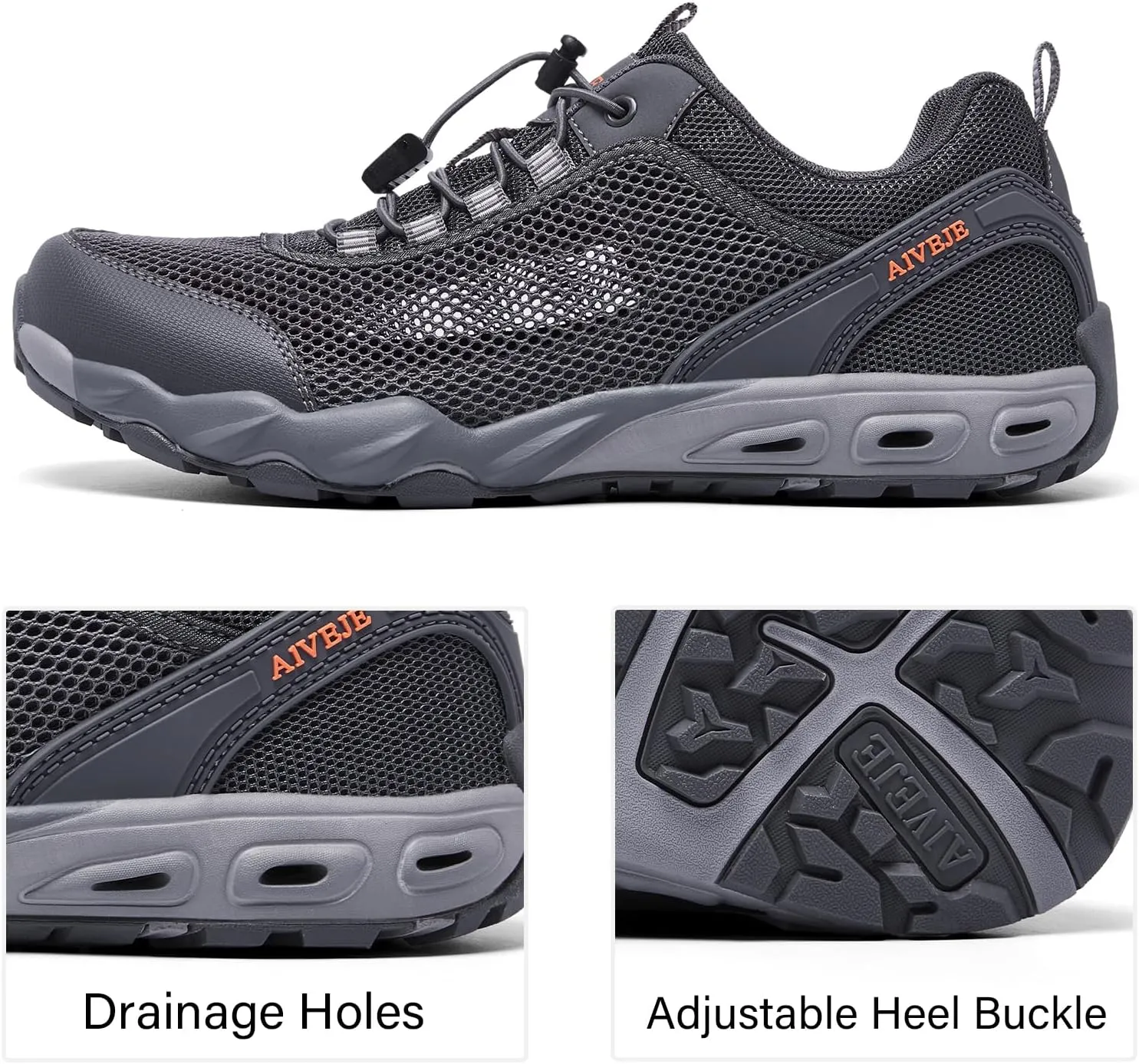 Men’s Amphibious Water Shoes - Summer Hiking Athletic Water Sandals Closed Toe Aqua Sneakers