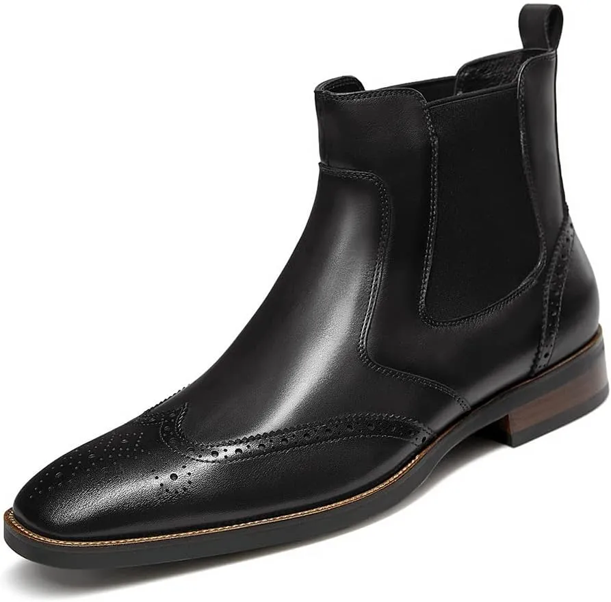 Mens chelsea boots Leather Formal Dress Boots