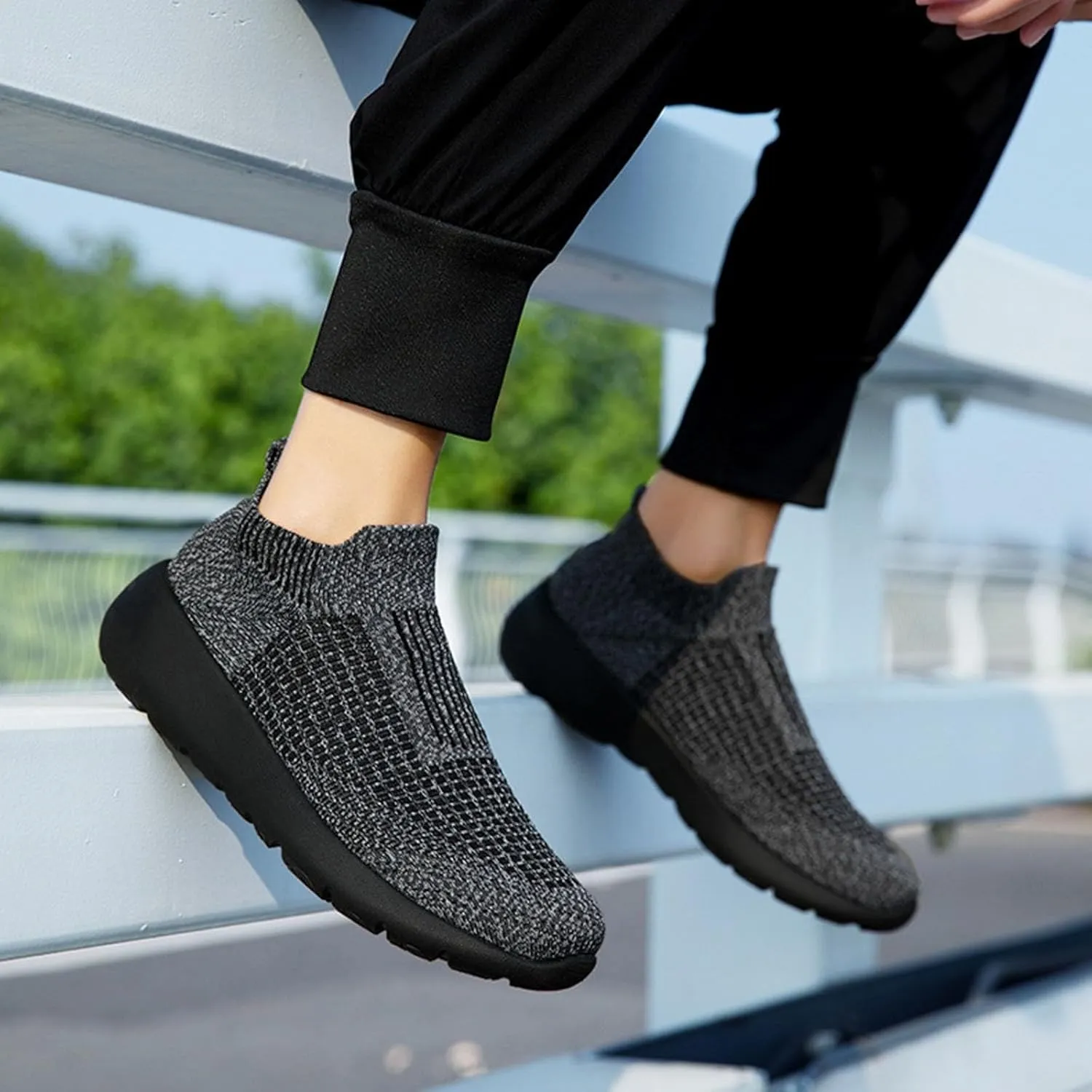 Men's City Streetwear Shoes Breathable Mesh High Top Lightweight Comfort for Daily Commuting & Casual Outings Mens Casual Slip On Cushion Walking Shoe Indoor Outdoor Workout Sneaker