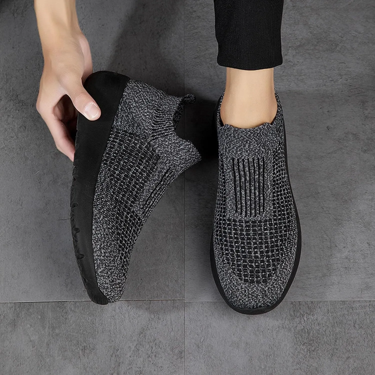 Men's City Streetwear Shoes Breathable Mesh High Top Lightweight Comfort for Daily Commuting & Casual Outings Mens Casual Slip On Cushion Walking Shoe Indoor Outdoor Workout Sneaker