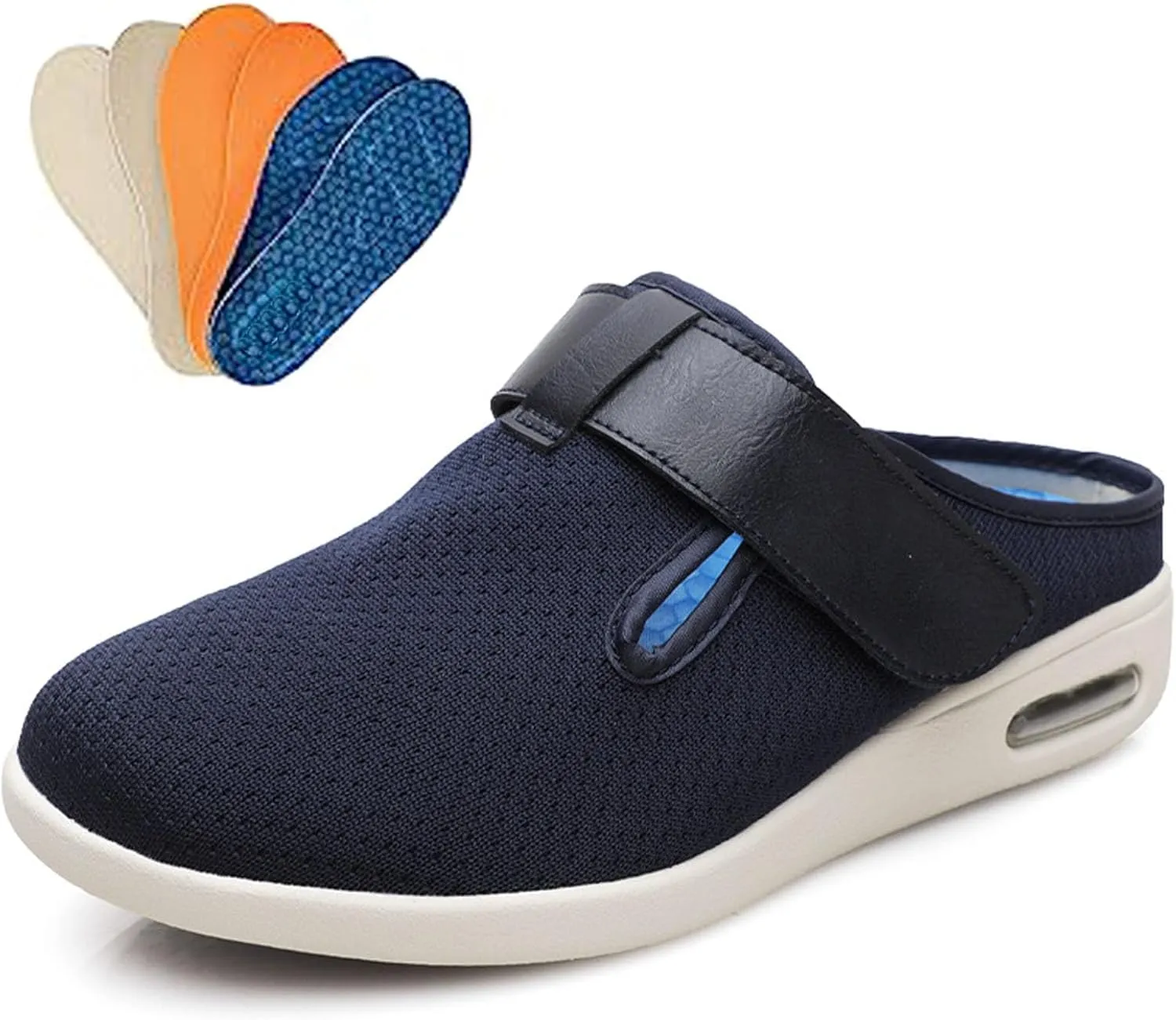 Men's Diabetic Shoes Extra Wide Width,Wide Widths Walking Edema Sneakers Adjustable Strap Easy On/Off with 3 Pairs Insoles Replacement