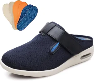 Men's Diabetic Shoes Extra Wide Width,Wide Widths Walking Edema Sneakers Adjustable Strap Easy On/Off with 3 Pairs Insoles Replacement