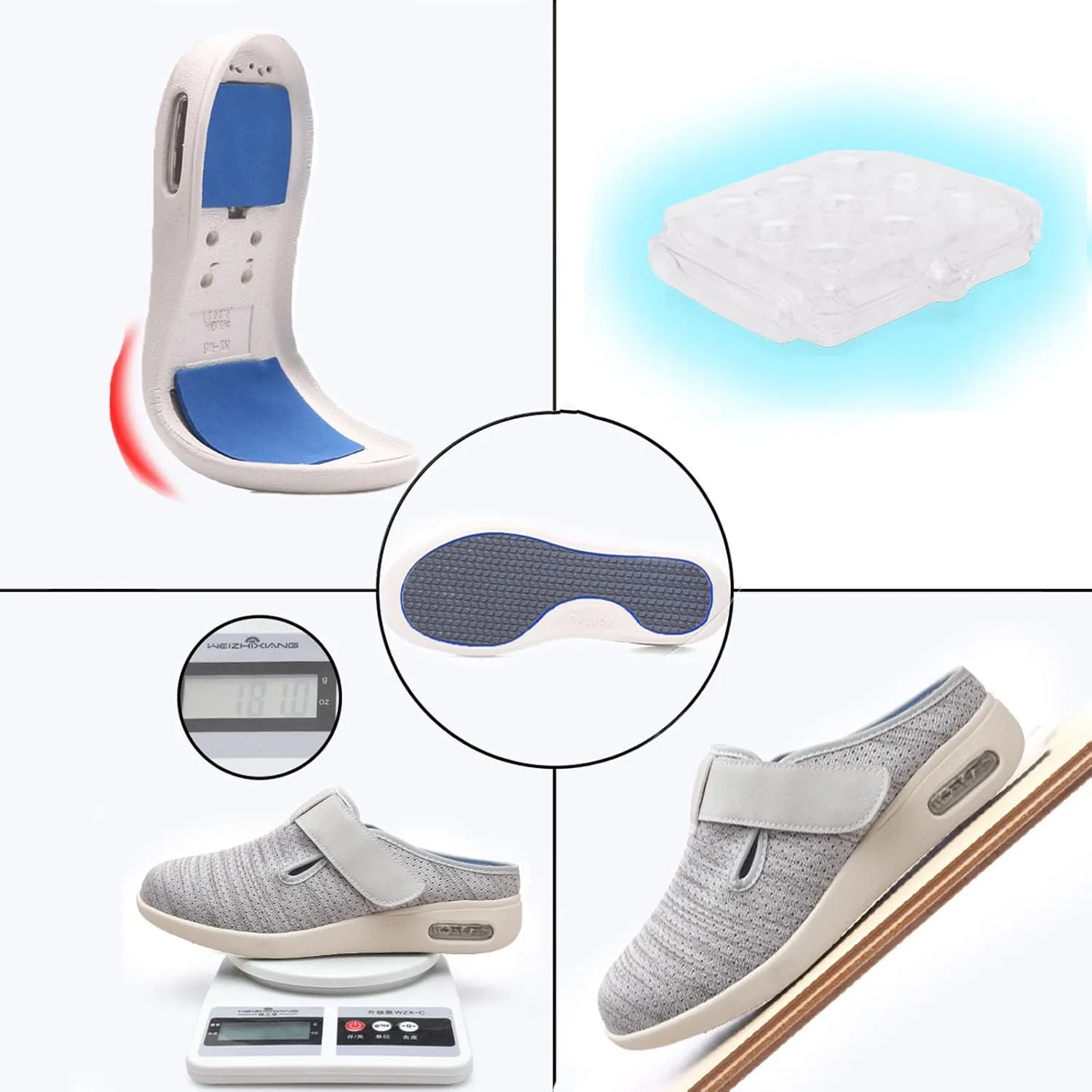 Men's Diabetic Shoes Extra Wide Width,Wide Widths Walking Edema Sneakers Adjustable Strap Easy On/Off with 3 Pairs Insoles Replacement