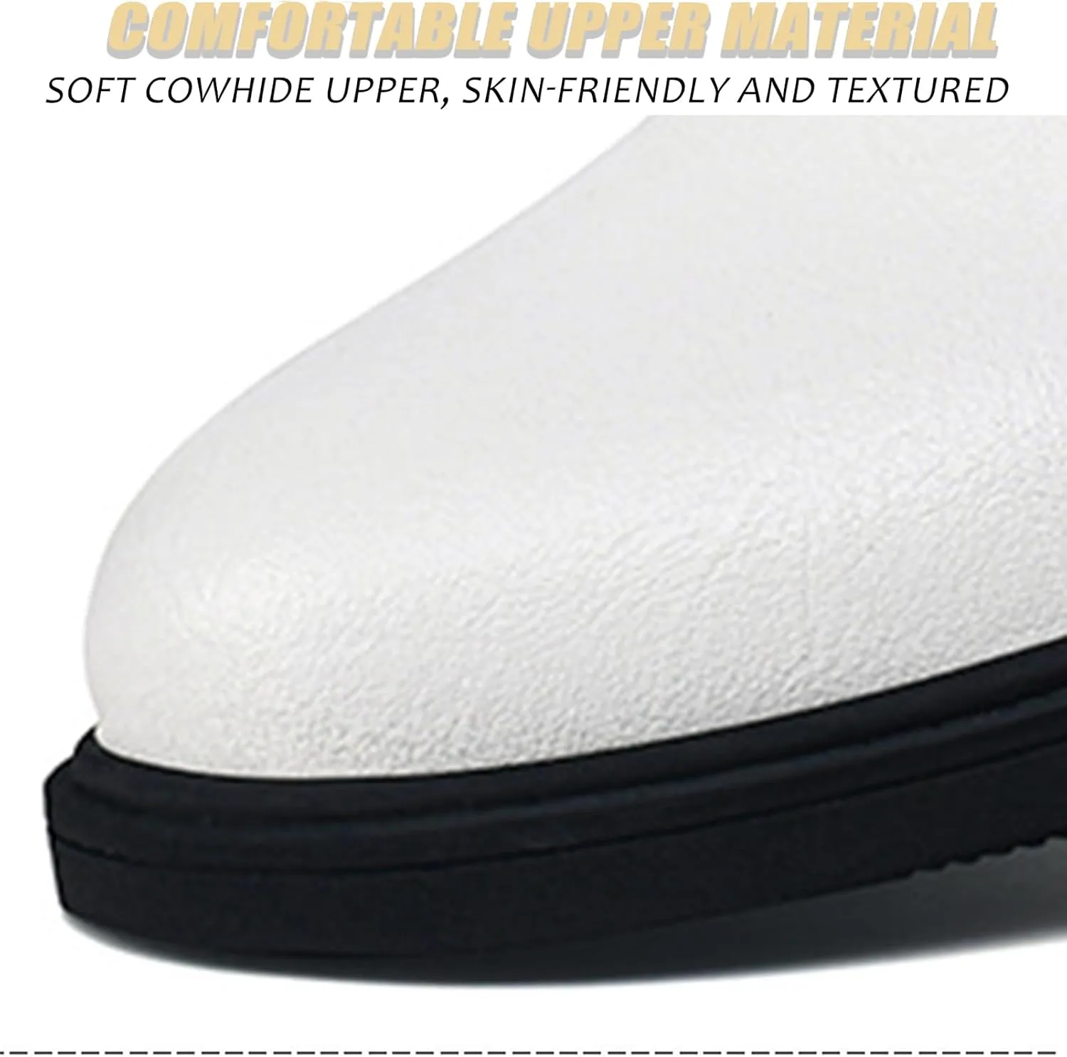 Men's Genuine Leather Pointed Chelsea Boots with Side Zipper Winter Plus Velvet Chunky Heel Non-Slip Dress Chukka Boots Suitable for Driving Work