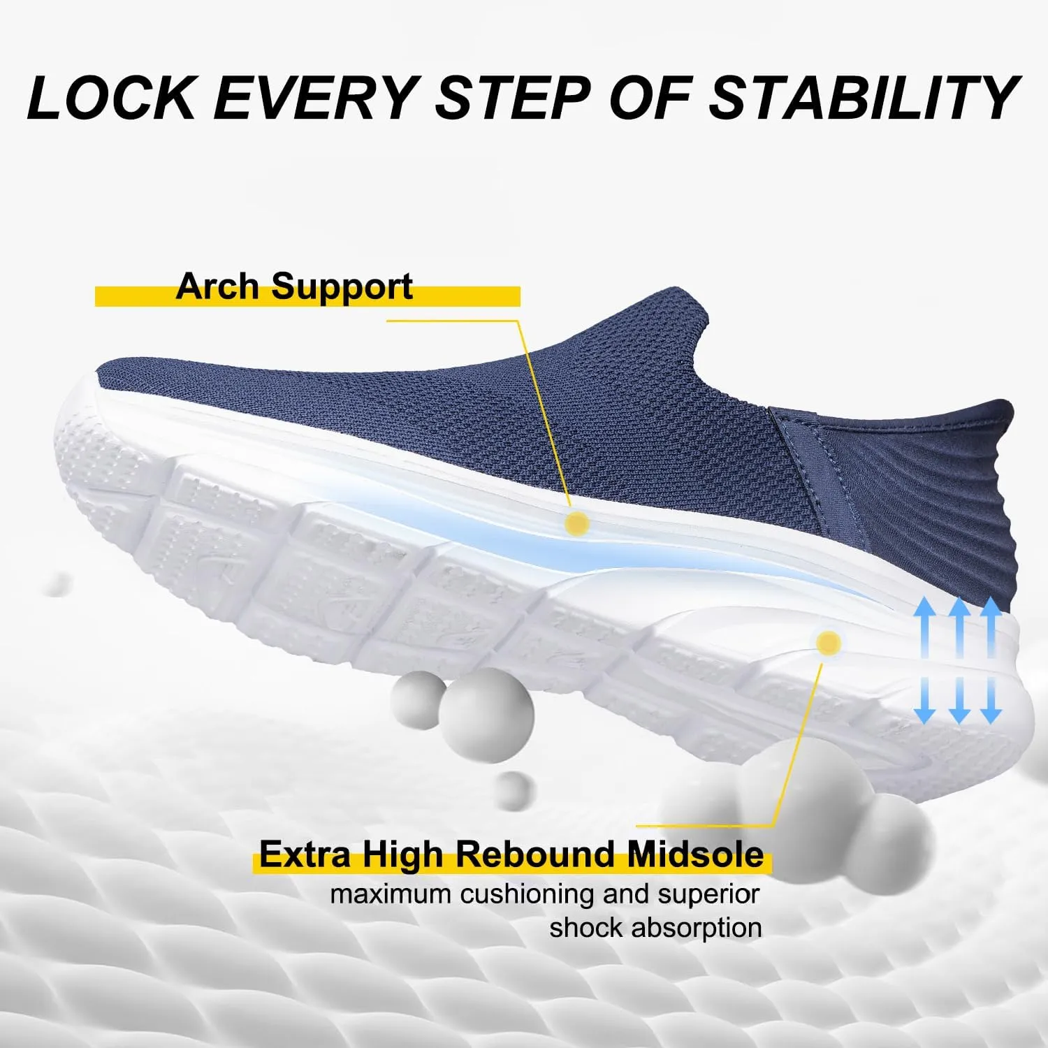 Men's Hands Free Slip on Walking Shoes Lightweight Comfortable Tennis Casual Non Slip Workout Sneakers Loafers