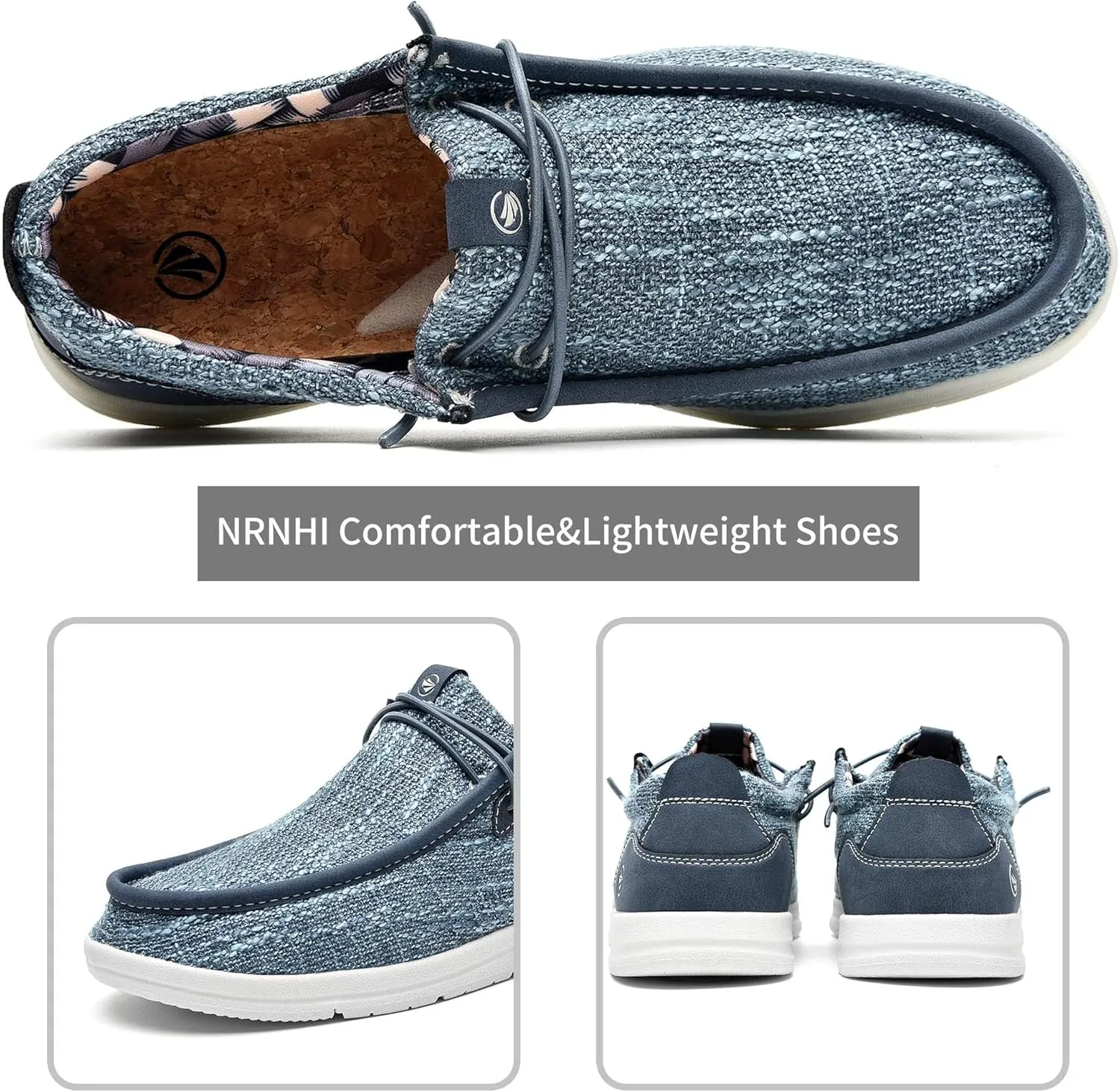 Mens Loafers Walking Shoes with Arch Support Insole Casual Fashion Shoes Light-Weight Vintage Footwear