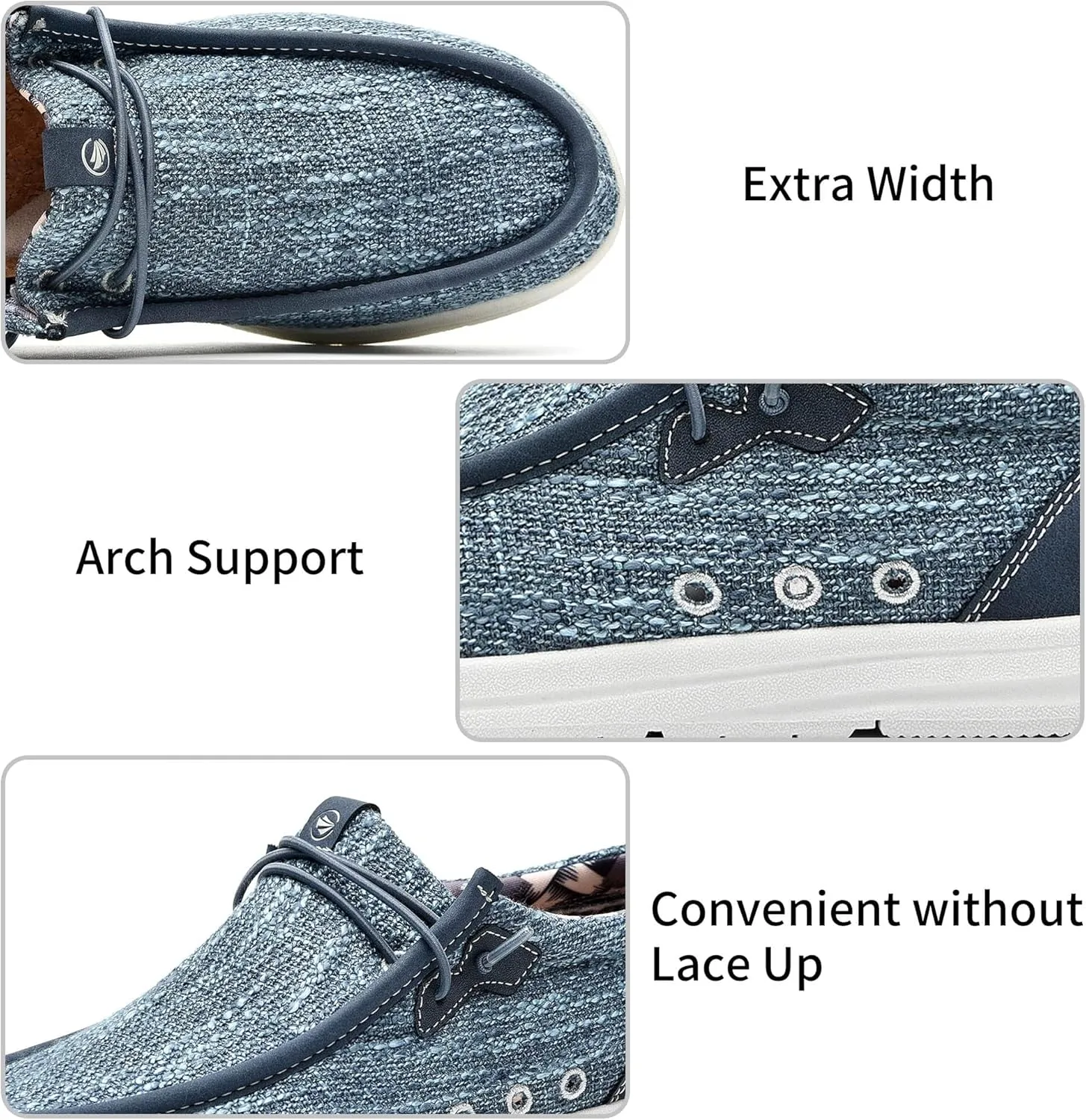 Mens Loafers Walking Shoes with Arch Support Insole Casual Fashion Shoes Light-Weight Vintage Footwear