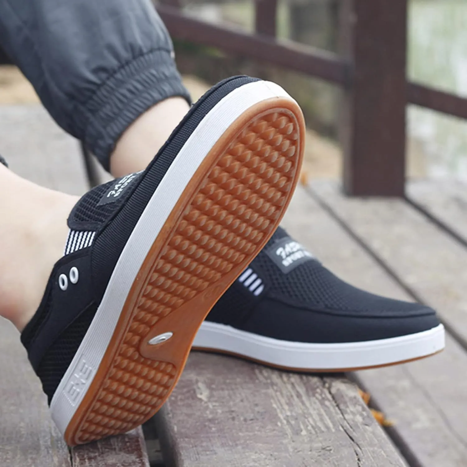 Mens Shoes Sports Fashion Simple Mountaineering Solid Color Driving Street Shoes