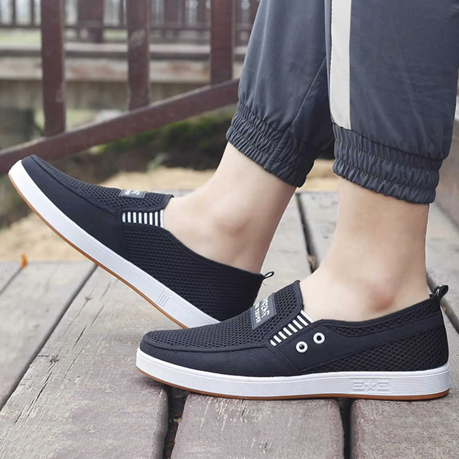 Mens Shoes Sports Fashion Simple Mountaineering Solid Color Driving Street Shoes