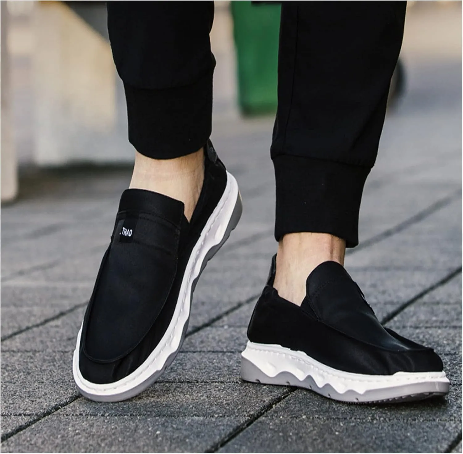 Men's Slip on lce Silk Comfortable Loafers,Vintage Flat Comfy Boat Shoes Lightweight Canvas Non-Slip Fashion Sneakers Walking Shoes