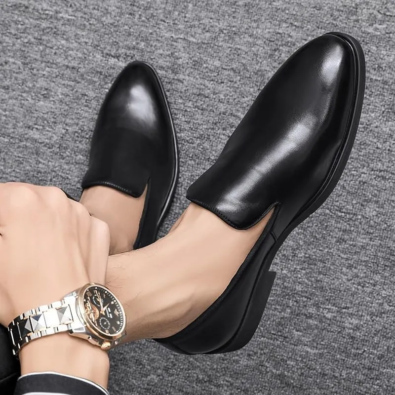 Men's Slip-Ons Loafers Lightweight All-Day Comfort Non-Slip Dress Shoes Classic Comfortable Shiny Leather Tuxedo Shoes