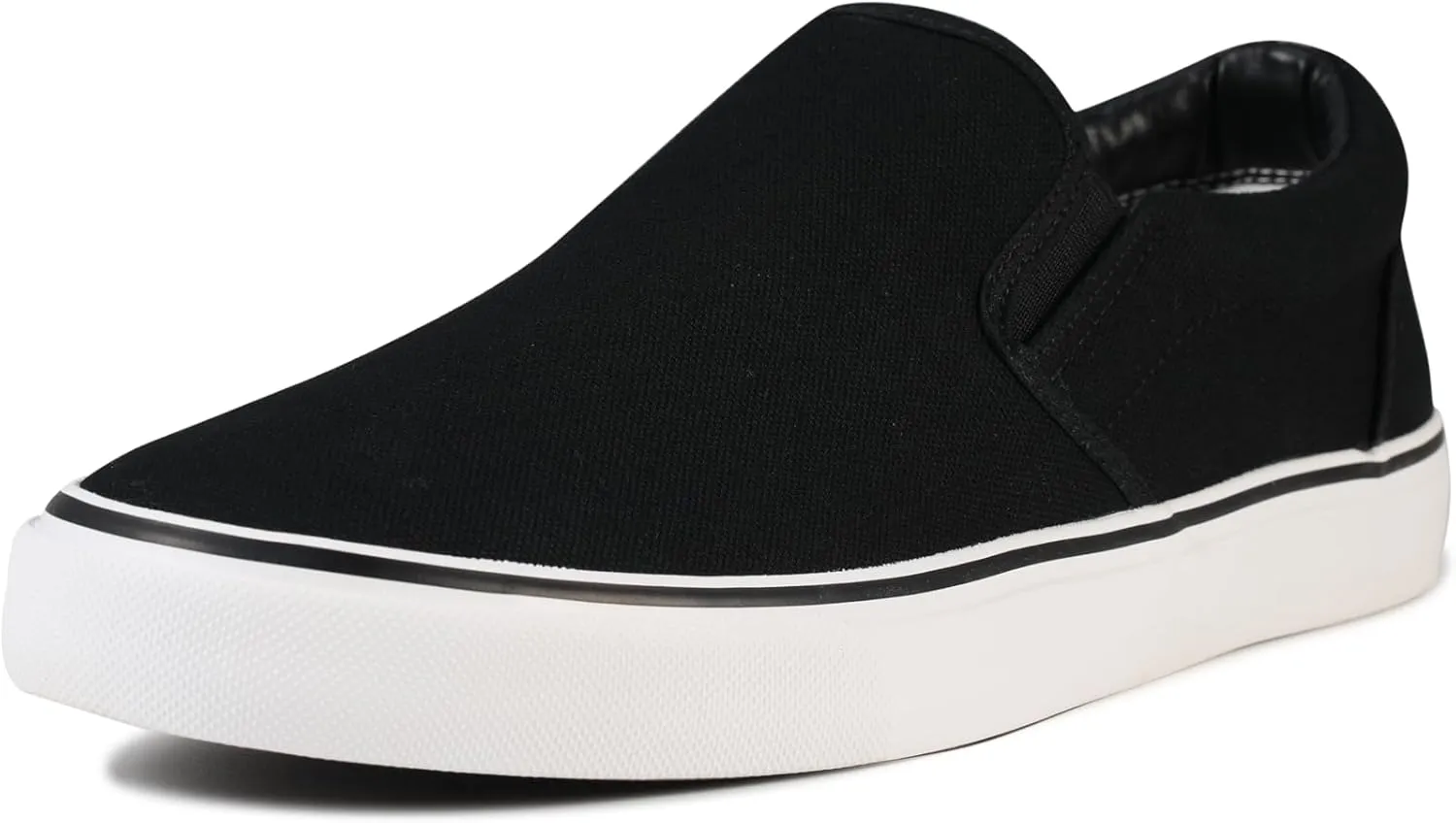 Men's Sneakers Classic Low Top Slip On Shoes Wide Canvas Skate Loafers Sneakers with Soft Insole Causal Dress Shoes for Men Comfortable Walking Shoes Slip on Sneakers for Men