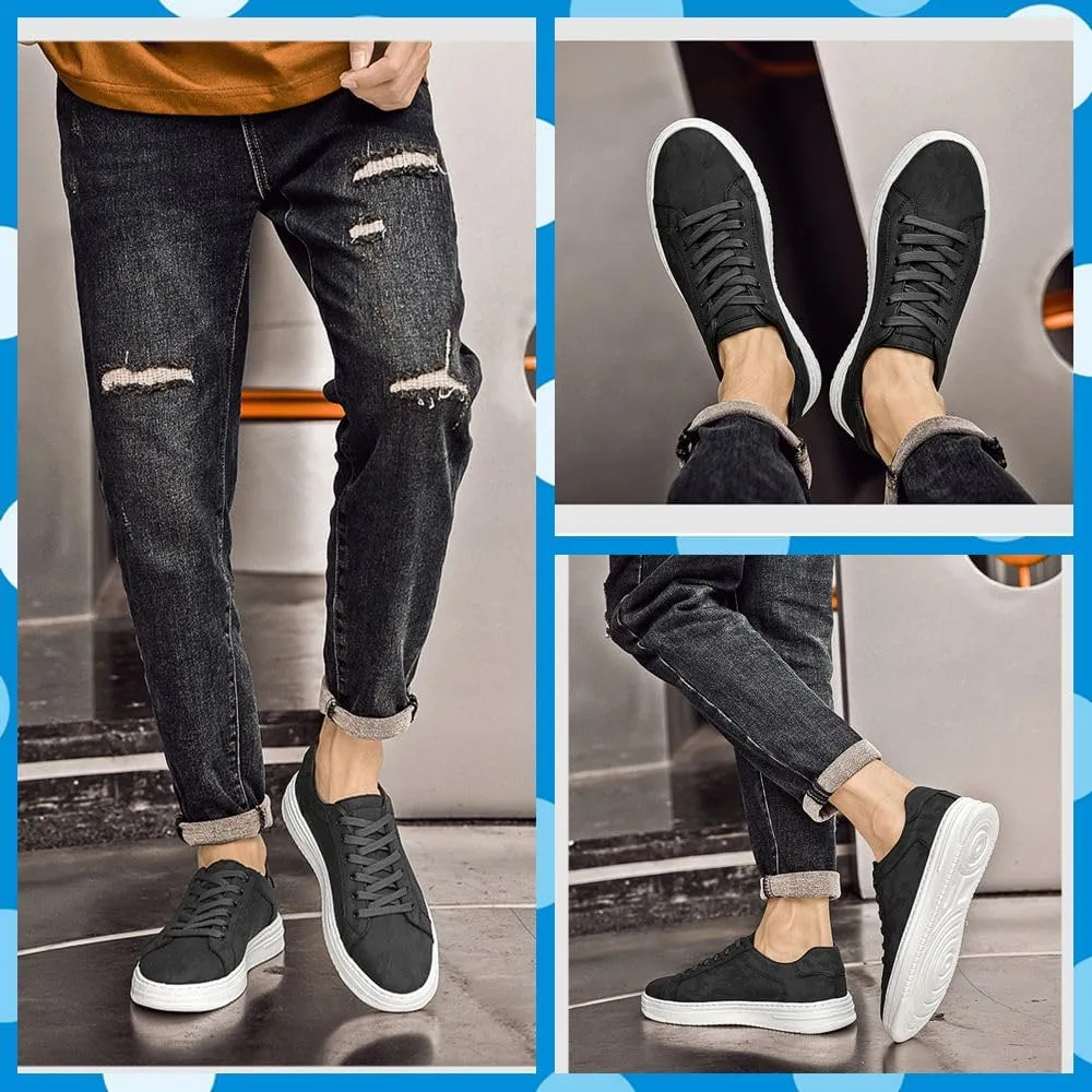 Men's Stylish Sneakers These Lightweight Leather Shoes Offer Breathability. Perfect for Walking, Business, or Casual outings, They Feature a Non-Slip Sole and lace-up Design for a Secure fit.