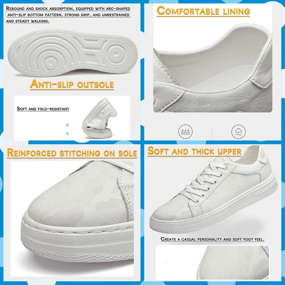 Men's Stylish Sneakers These Lightweight Leather Shoes Offer Breathability. Perfect for Walking, Business, or Casual outings, They Feature a Non-Slip Sole and lace-up Design for a Secure fit.