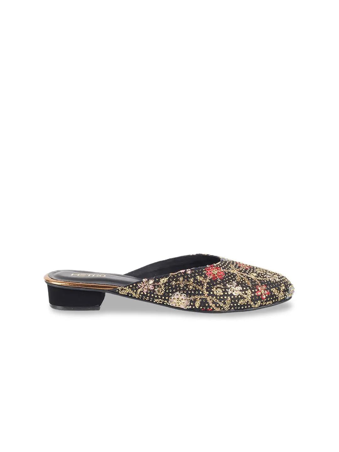 Metro Embellished Block Heeled Mules