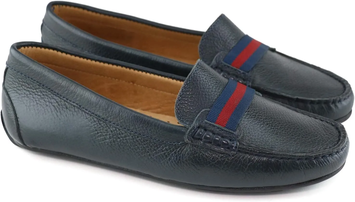 MJNY Womens Casual Comfortable Genuine Leather Lightweight Driving Moccasins Classic Fashion Webstrap Slip On Ladies Driving Loafer Flat Shoes