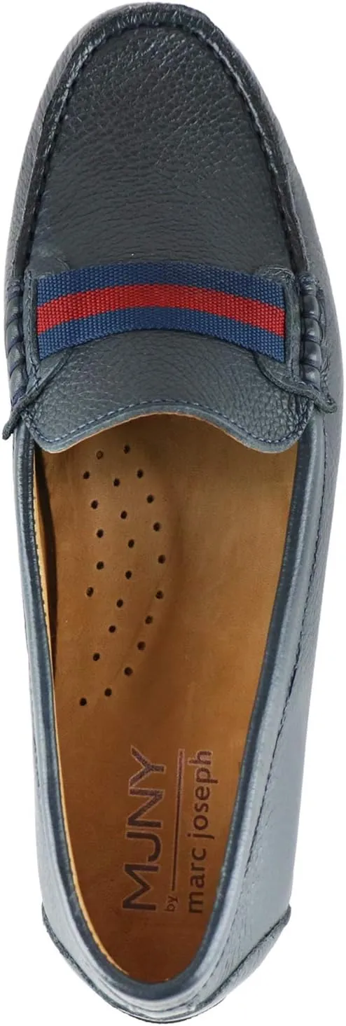 MJNY Womens Casual Comfortable Genuine Leather Lightweight Driving Moccasins Classic Fashion Webstrap Slip On Ladies Driving Loafer Flat Shoes