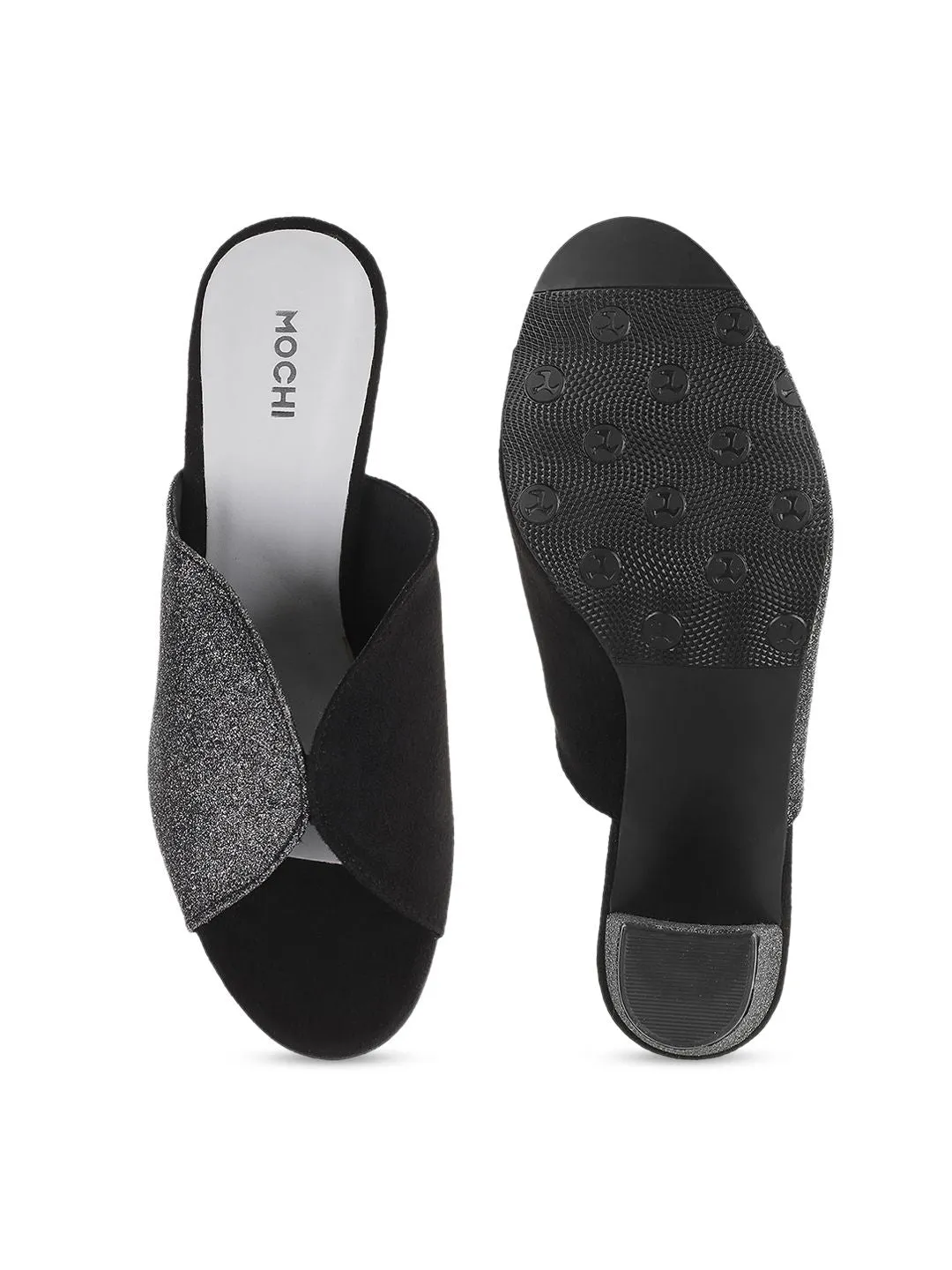 Mochi Black Block Mules