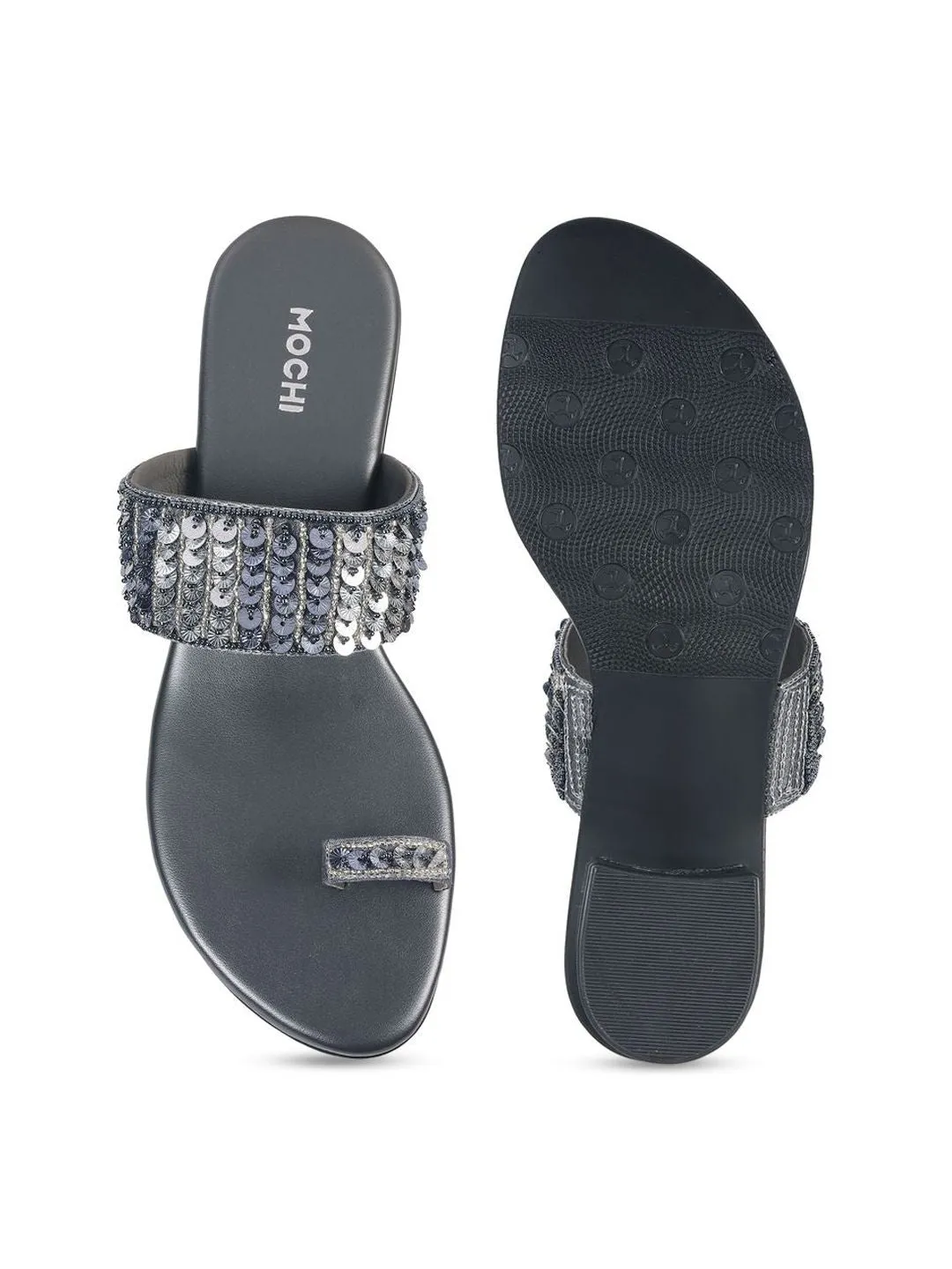 Mochi Women Embellished Block Mules