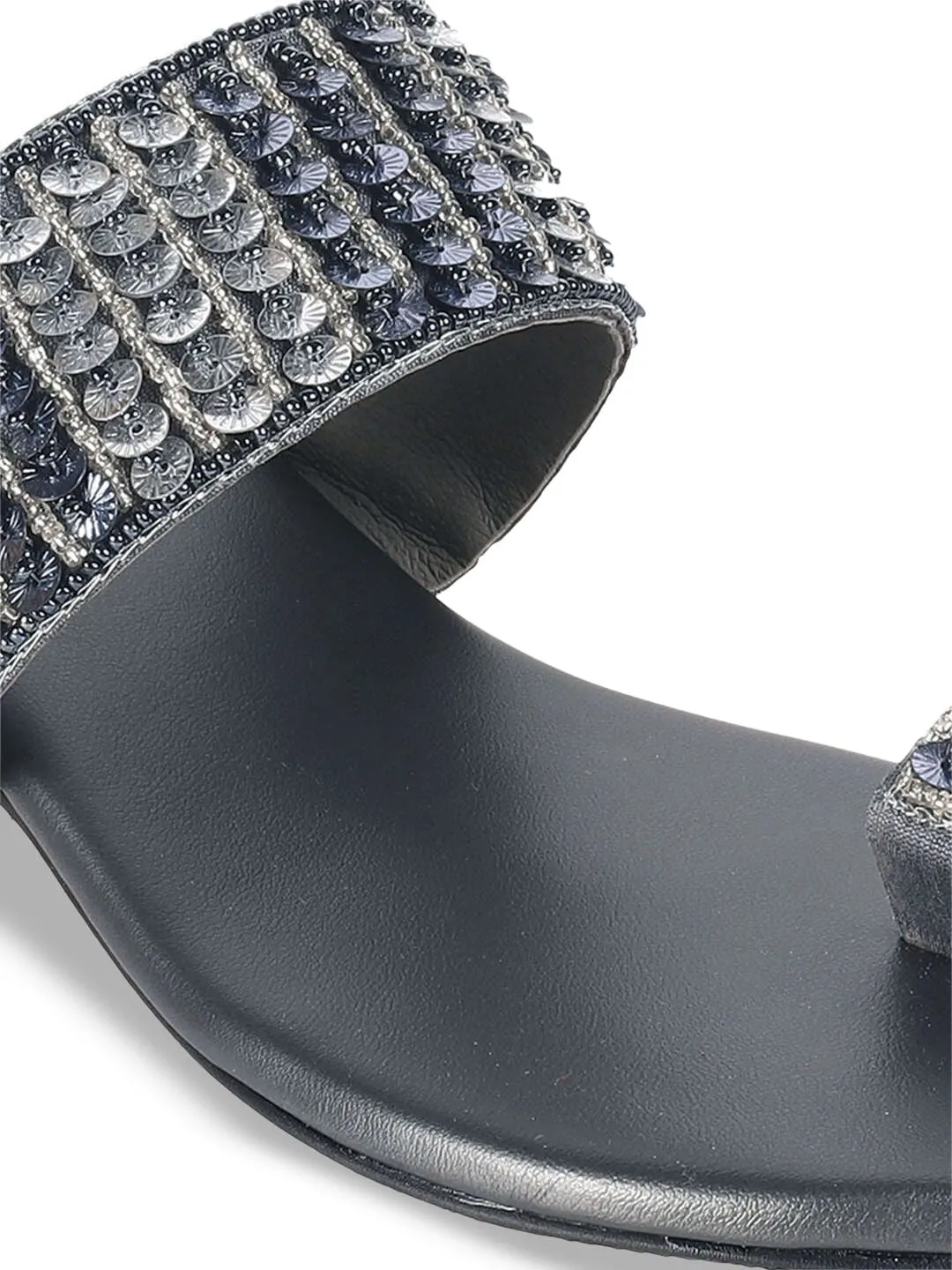 Mochi Women Embellished Block Mules