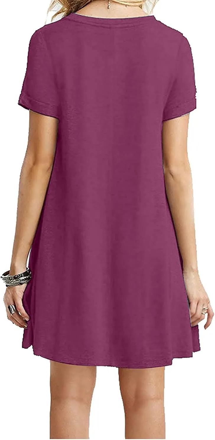 MOLERANI Women's Casual Plain Simple T-Shirt Loose Dress