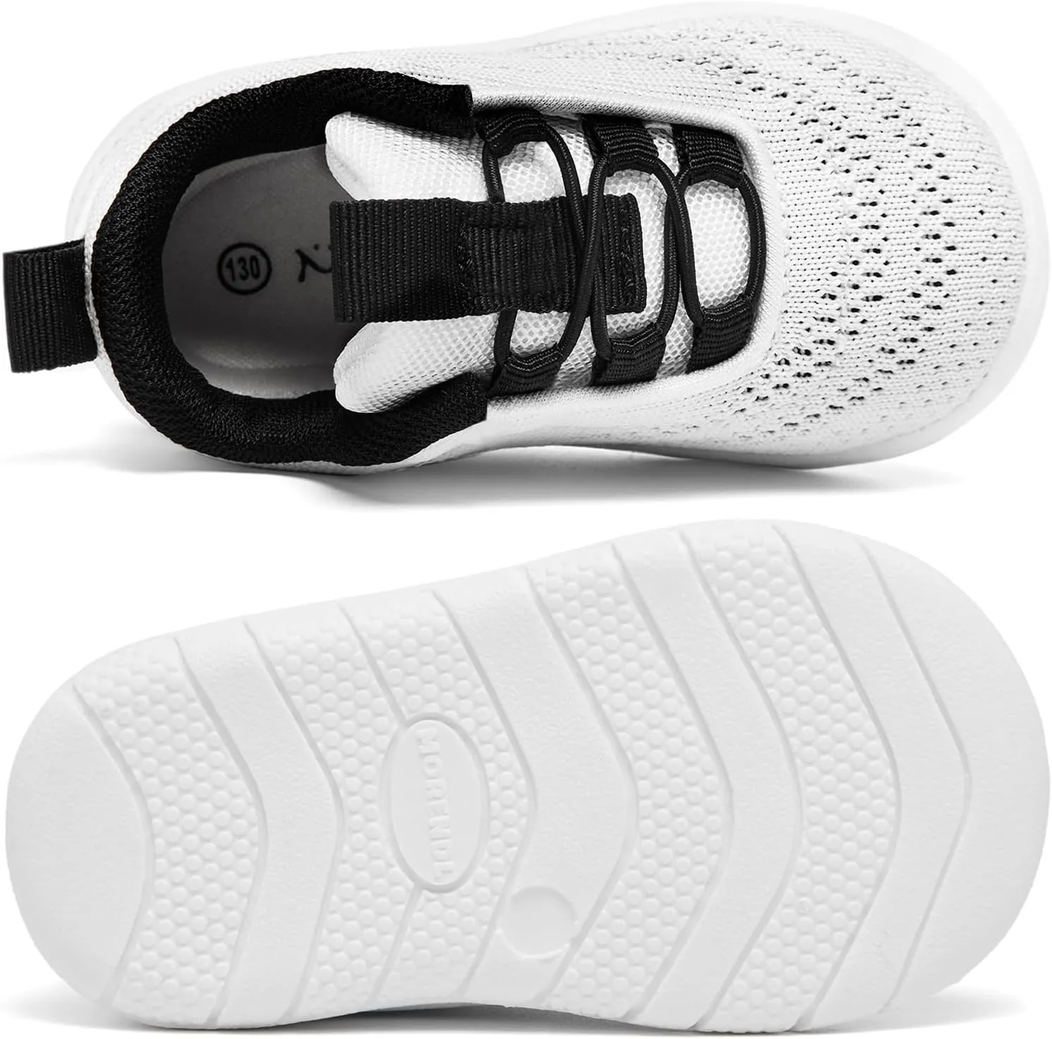 MORENDL Toddler Slip On Sneakers Baby Walking Shoes Non-Slip Breathable Unisex Pink Mesh Lace-Up Athletic Sneakers Infant Running Shoes