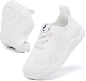 MORENDL Toddler Wide Toe Box Barefoot Shoes Baby First Walking Shoes Boys Girls Non-Slip Zero Drop Minimalist Sneakers