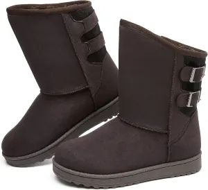 Moudki Womens Winter Boots Mid-calf Snow Boots Fashion Warm Boots for Women Cute Furry Slip On Boots