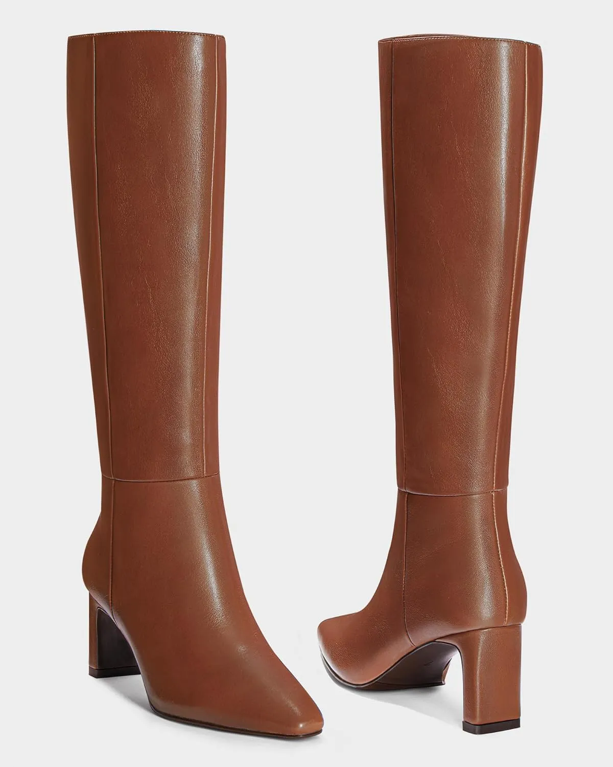 MUCCCUTE Knee High Boots for Women Tall Boots Chunky Heel Square Toe with Side Zipper Pull On Fall Long Boots