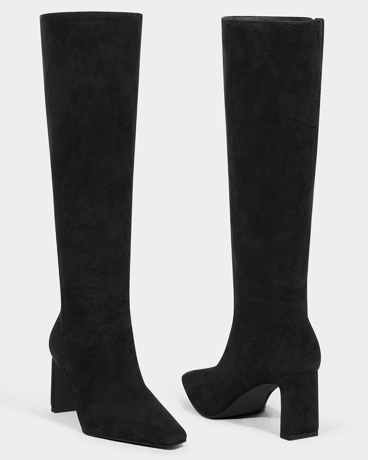 MUCCCUTE Knee High Boots for Women Tall Boots Chunky Heel Square Toe with Side Zipper Pull On Fall Long Boots