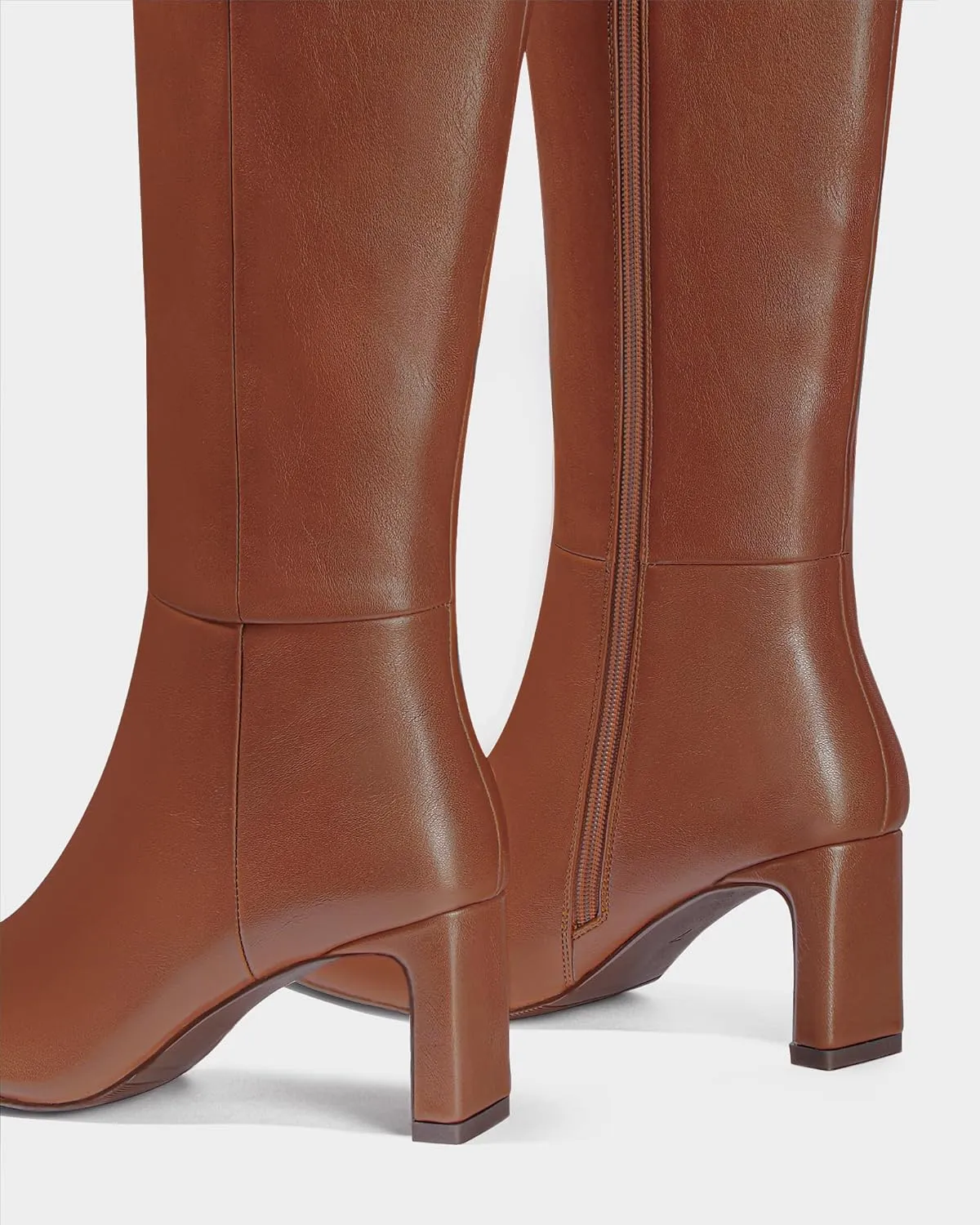 MUCCCUTE Knee High Boots for Women Tall Boots Chunky Heel Square Toe with Side Zipper Pull On Fall Long Boots