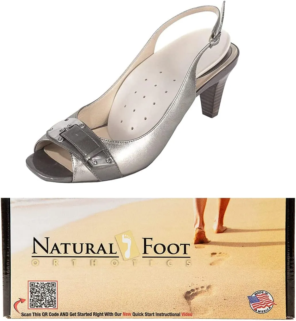 Natural Foot Orthotics Fashion Arch Support Shoe Insoles, USA Made, Plantar Fasciitis Relief, Fits Women's Sizes 6-11.5