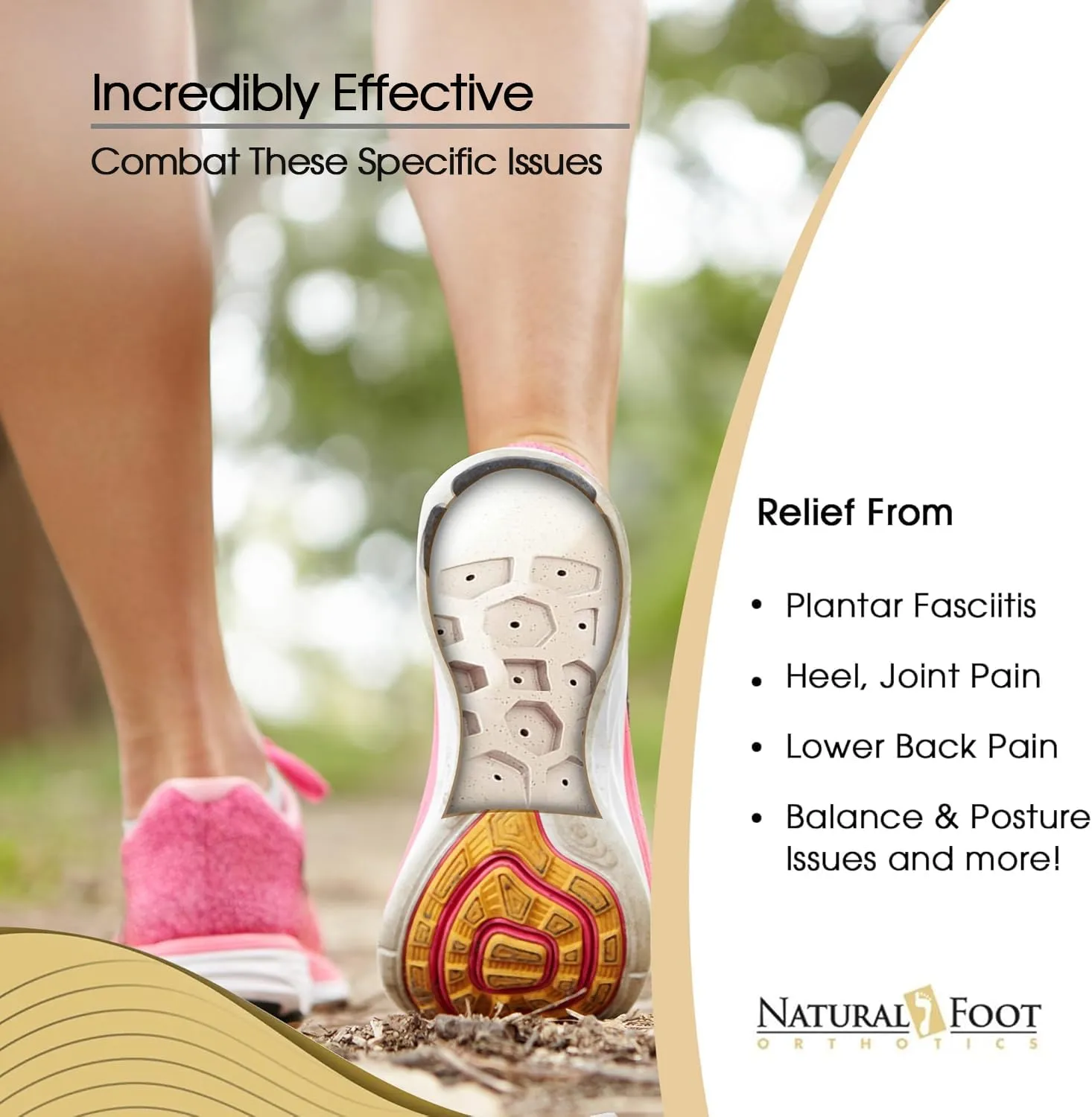 Natural Foot Orthotics. Podiatrist Designed for High Arches. Recommended for Plantar Fasciitis, Heel Spurs, Bunions, Neuromas, & Hammertoes. Made in USA. Original Stabilizer Arch Support Shoe Insoles