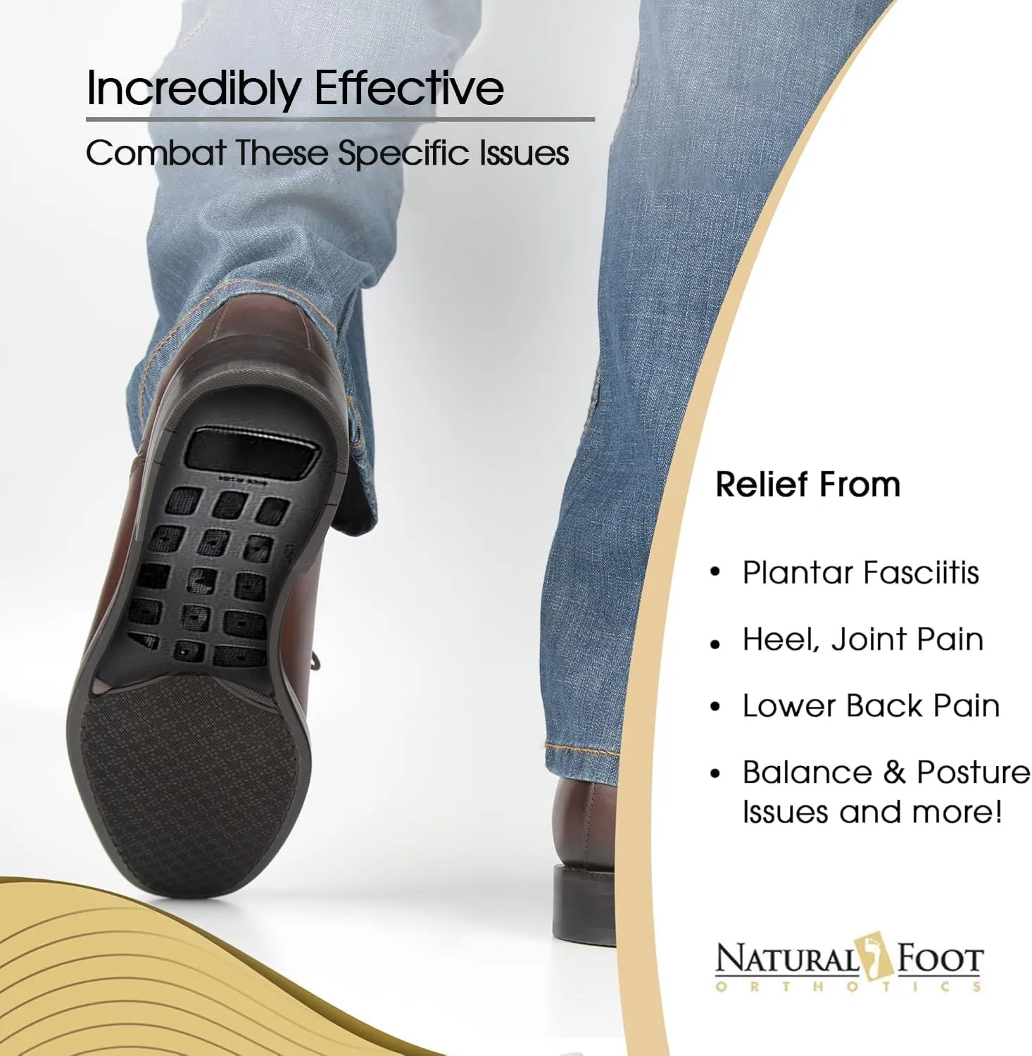 Natural Foot Orthotics. Podiatrist Designed for Low to Flat Feet. Recommended for Plantar Fasciitis, Heel Spurs, Bunions, Neuromas, & Hammertoes. USA Made. Slim Stabilizer Arch Support Shoe Insoles