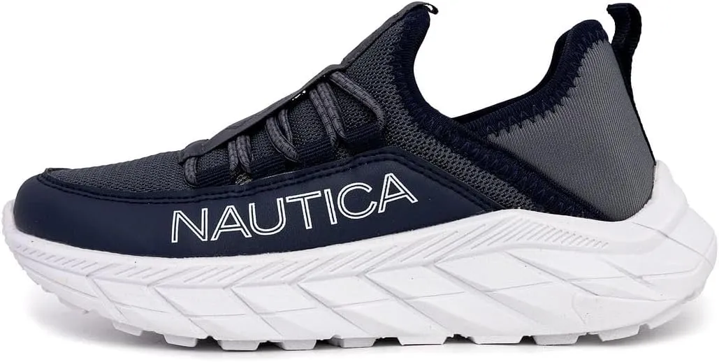 Nautica Kids Athletic Slip-On Sneakers - Comfortable Bungee Running Shoes for Boys and Girls - Stylish and Supportive Footwear for Active Kids (Big Kid/Little Kid/Toddler)